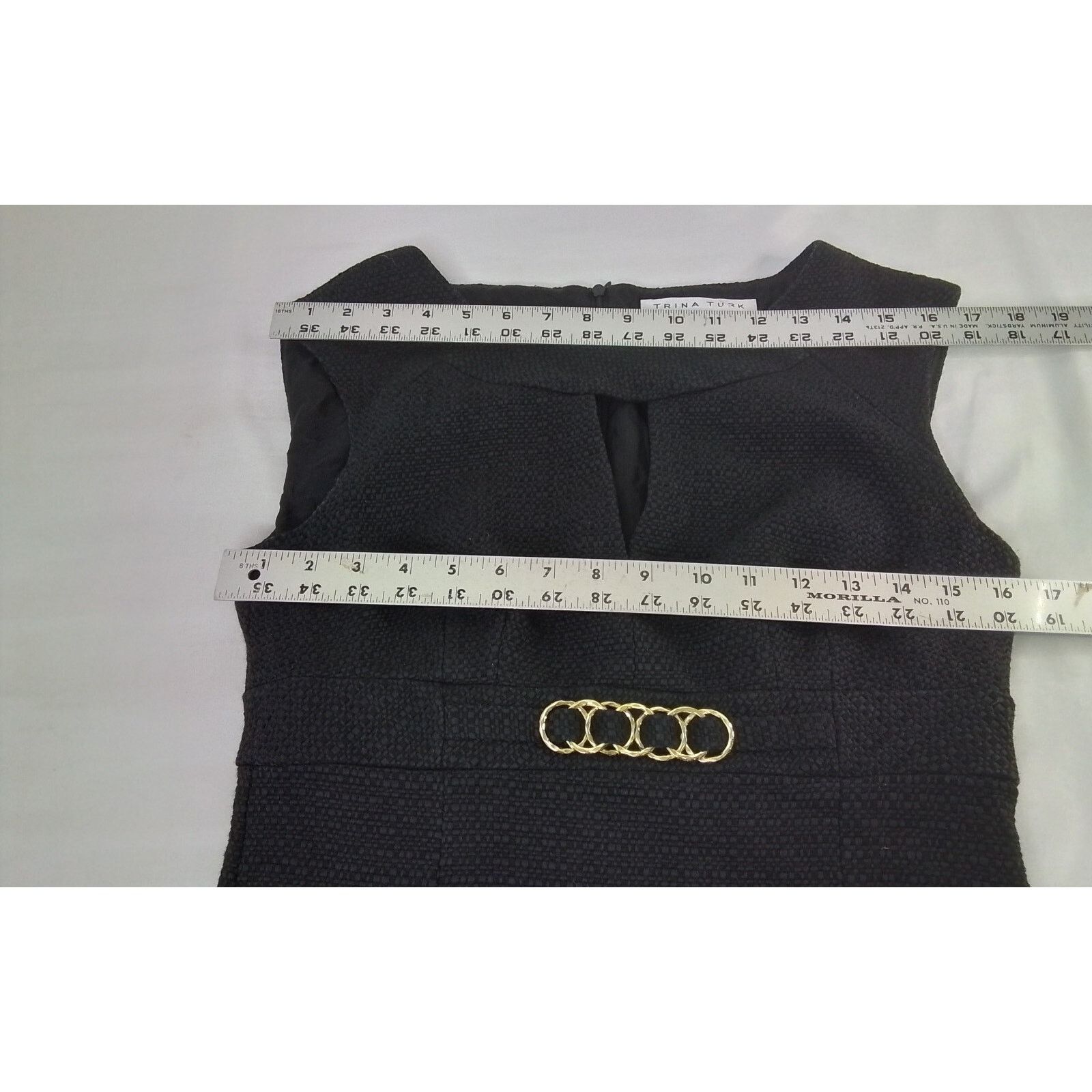 Trina Turk Trina Turk Dress Women's 6 Black w/ Gold Metal Detail Size M / US 6-8 / IT 42-44 - 7 Thumbnail
