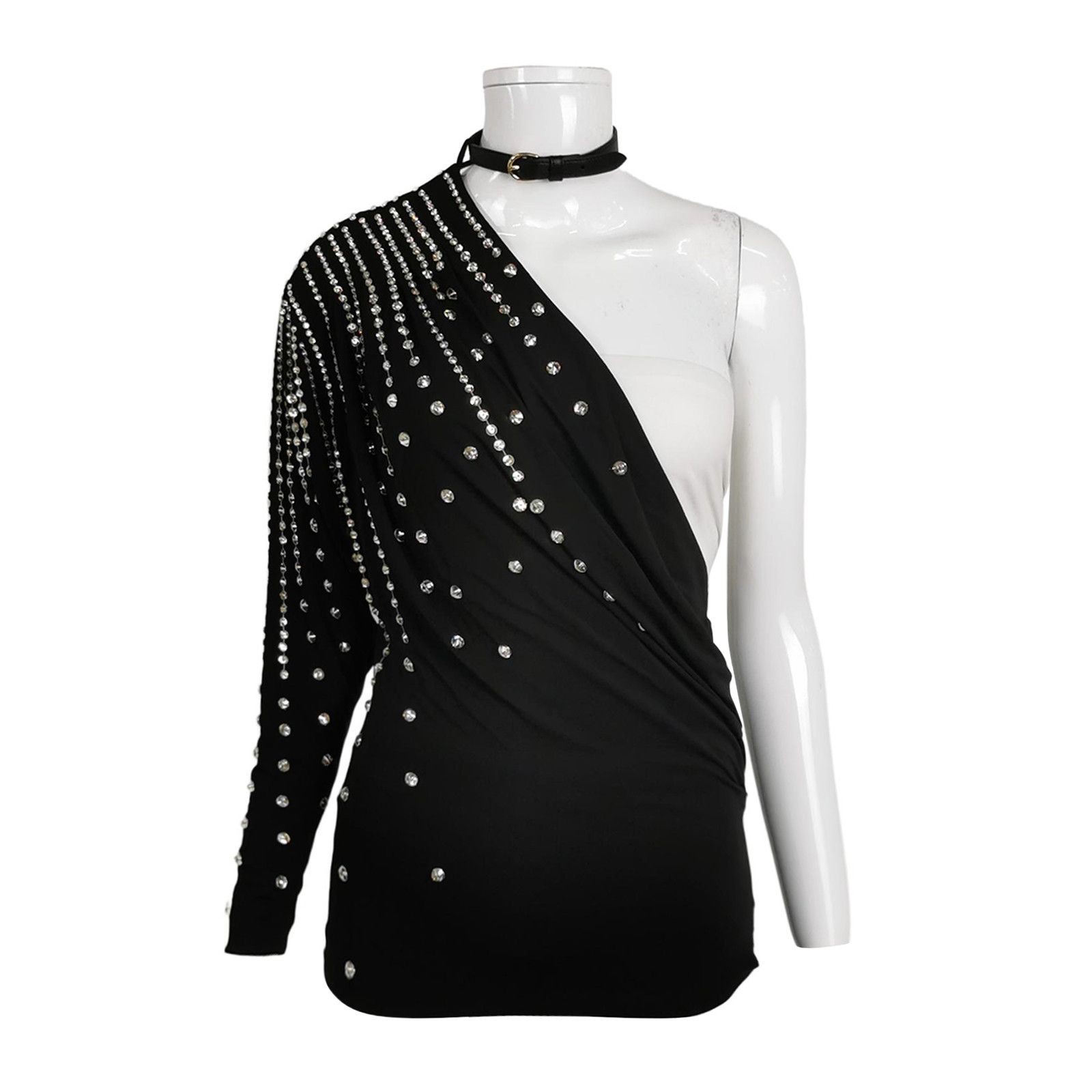 Gucci Gucci Rhinestone One Shoulder Top Size S Size S / US 4 / IT 40 - 1 Thumbnail
