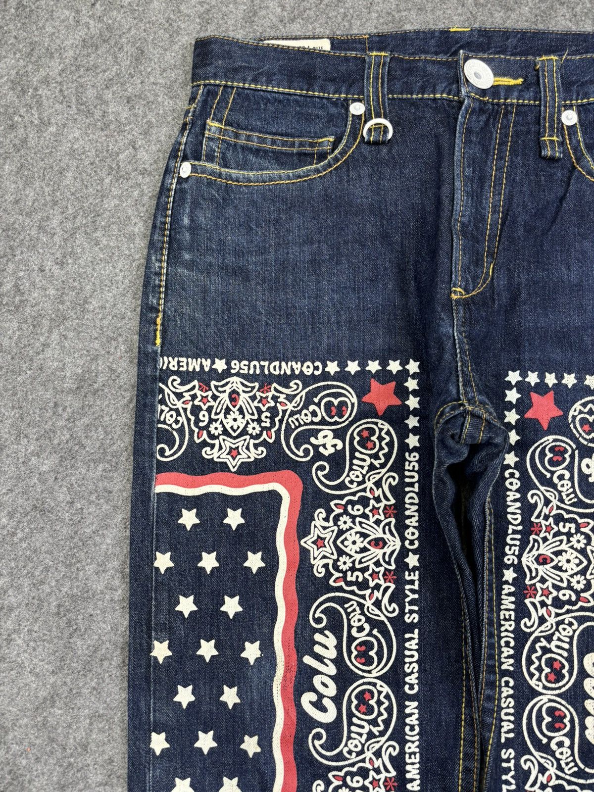 Japanese Brand CO&LU Japan Paisley Print Biker Denim F740 Size US 32 / EU 48 - 4 Thumbnail
