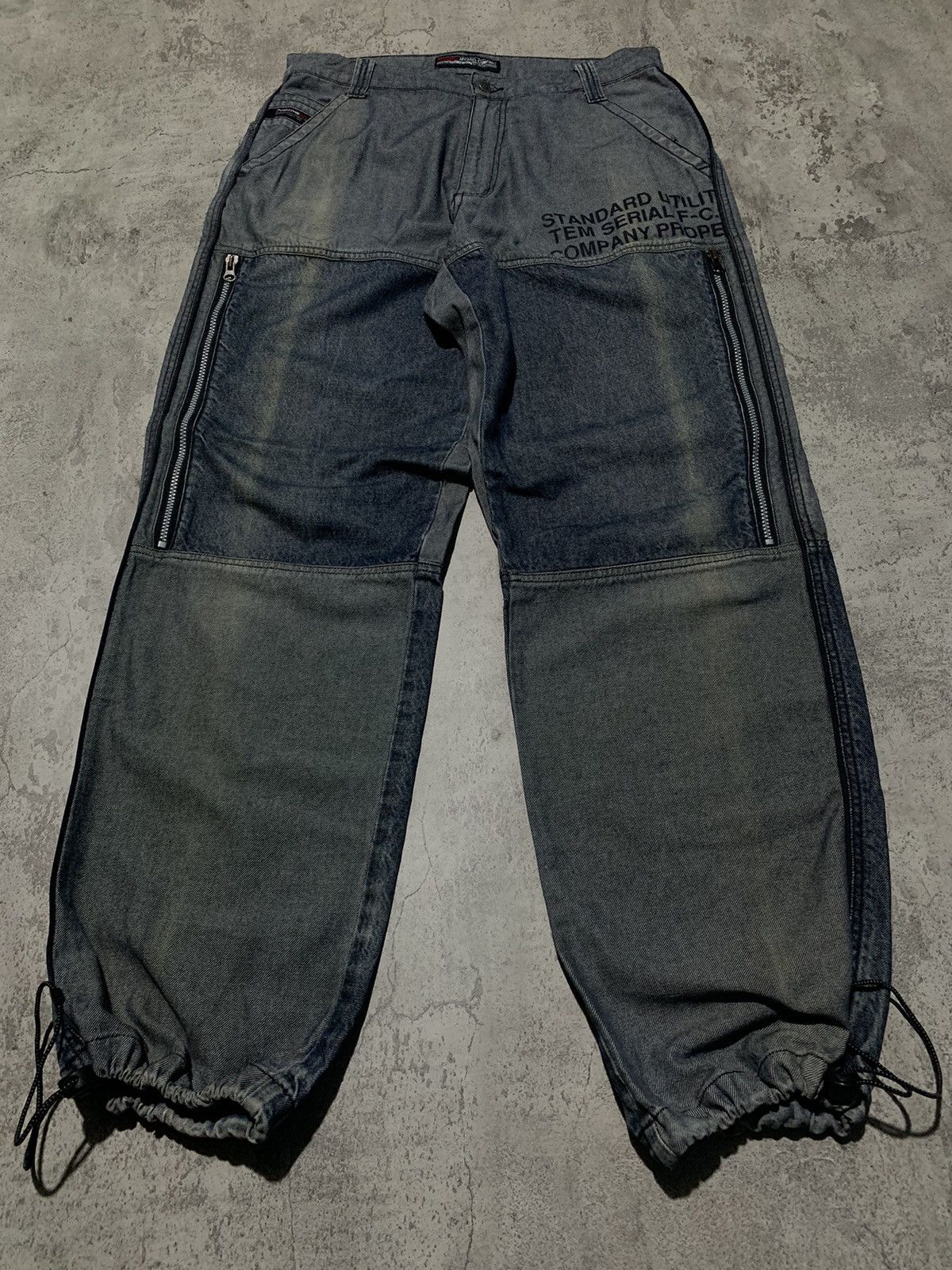 Fubu Vintage SunFaded adjustable leg baggy jeans hip hop Size US 30 / EU 46 - 2 Thumbnail