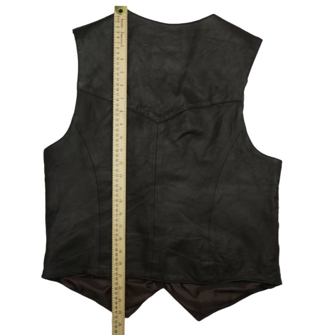 Scully Leather NEW Scully button front leather vest, size: M, brown Size US M / EU 48-50 / 2 - 2 Thumbnail