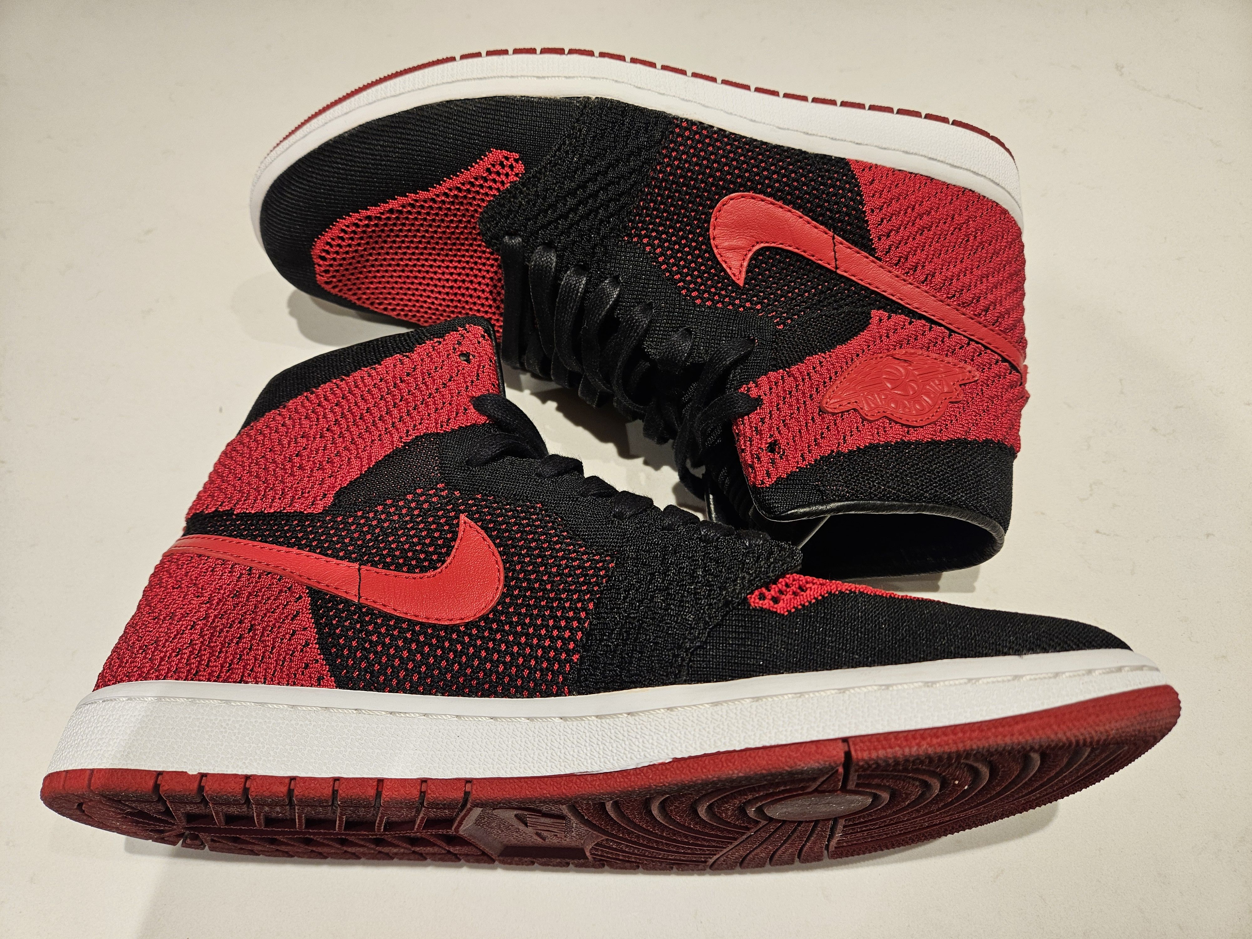 Jordan Brand × Nike Jordan 1 Retro High Flyknit Bred Size US 11 / EU 44 - 6 Thumbnail