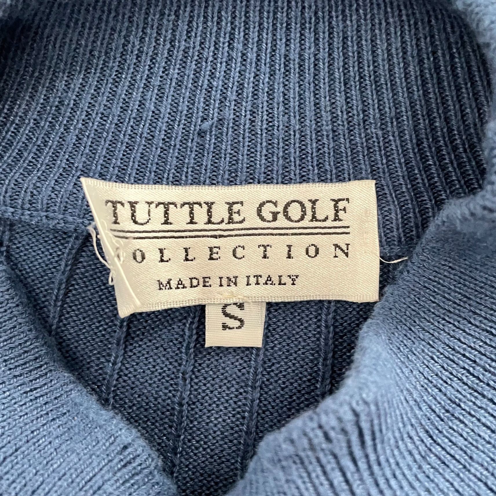 Vintage VINTAGE Tuttle Golf Sweater Shirt Adult Small Blue Stripe Cotton Rayon Italy Mens S Size US S / EU 44-46 / 1 - 5 Thumbnail