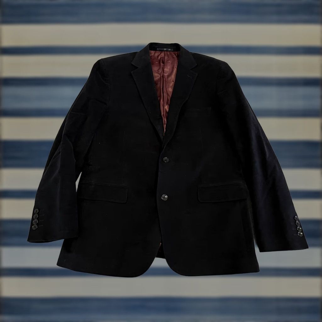 Charles Tyrwhitt Charles Tyrwhitt Blazer Sport Coat Jacket Mens 44R Slim Fit Black 2 Button Cotton Elastane Size 44R - 1 Thumbnail