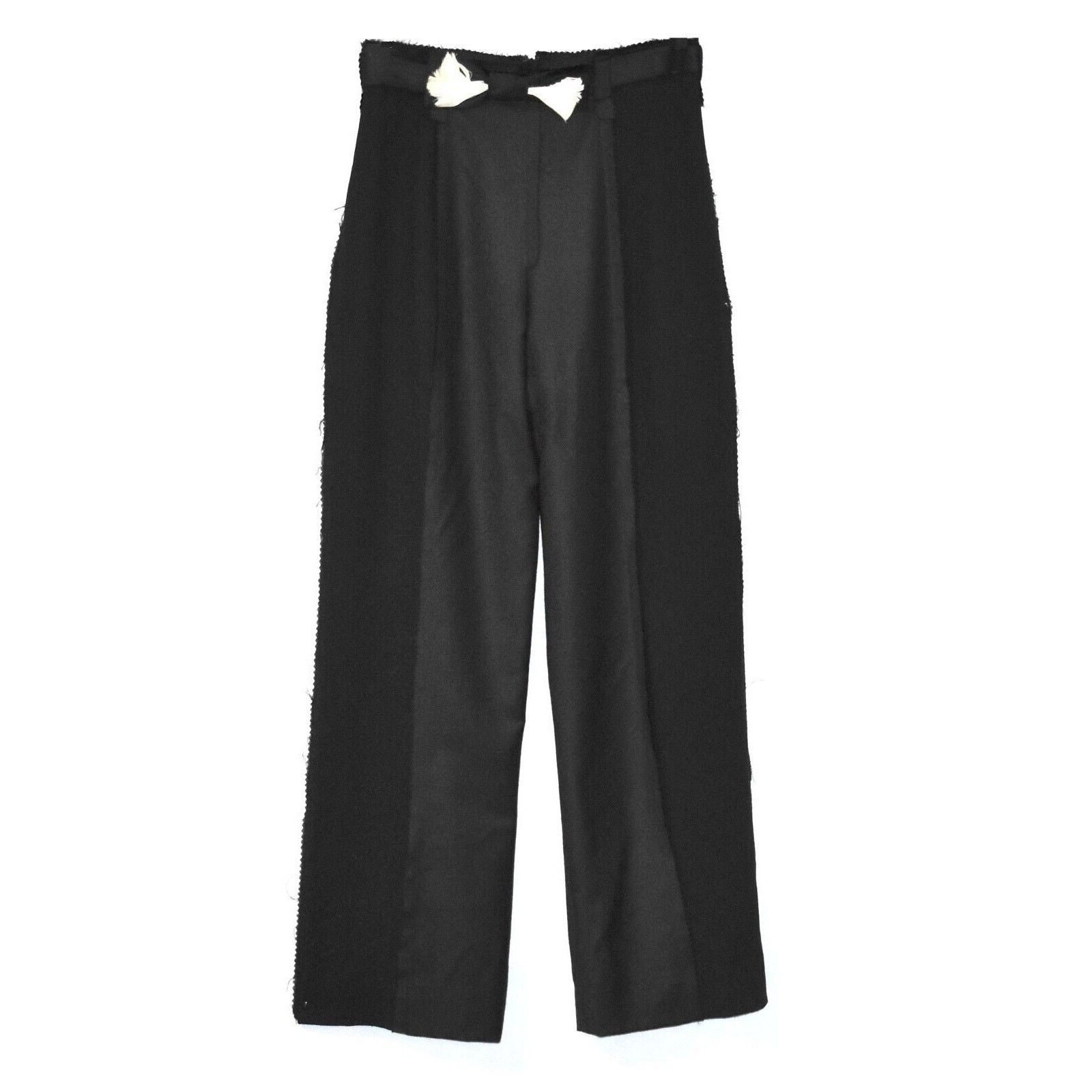 Rodarte B0 RODARTE Black Feather Contrast Panel Trouser Pants Sz 10 Size 29" - 1 Thumbnail
