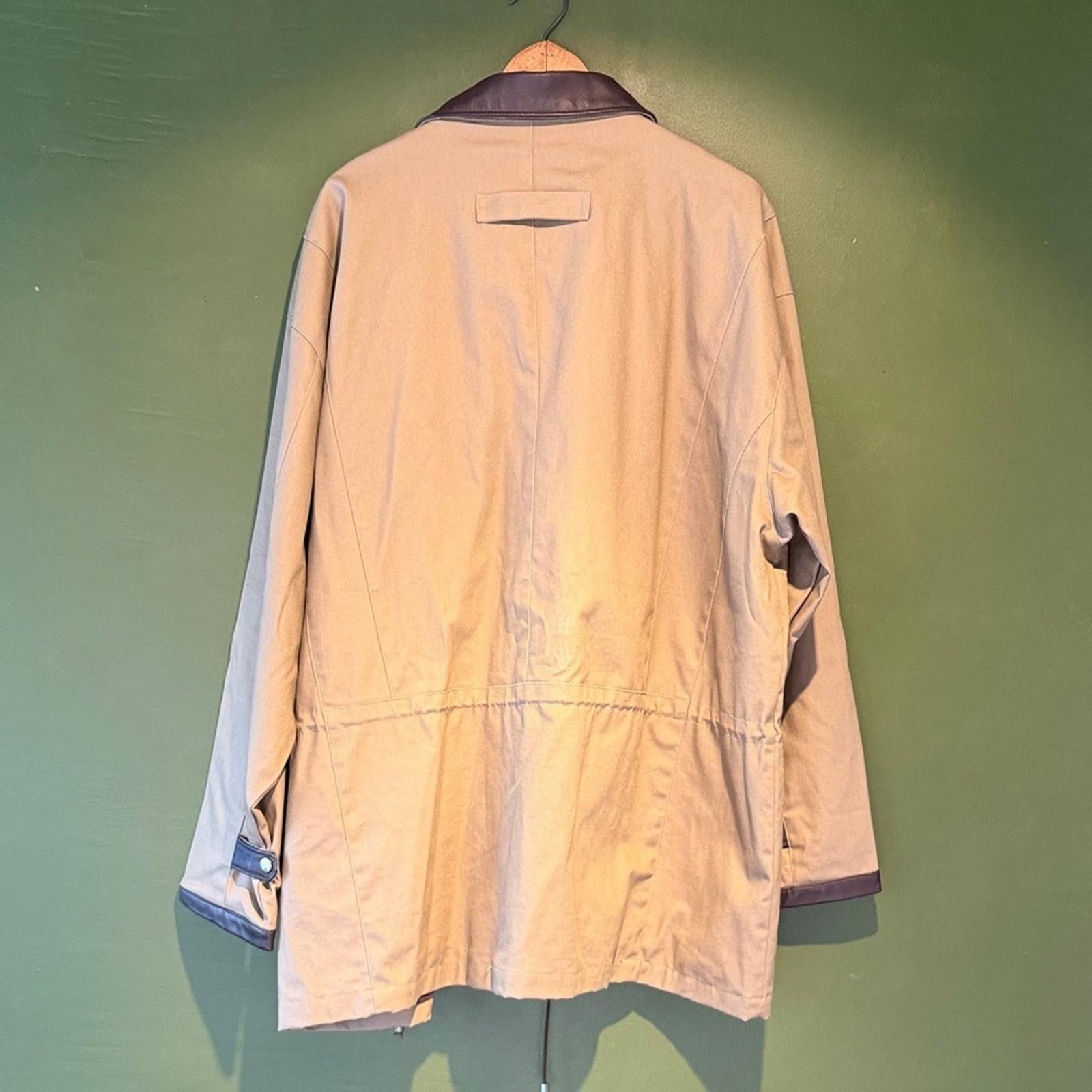 Marlboro Vintage Marlboro Men's Tan Jacket with Leather Collar Size US XL / EU 56 / 4 - 8 Thumbnail
