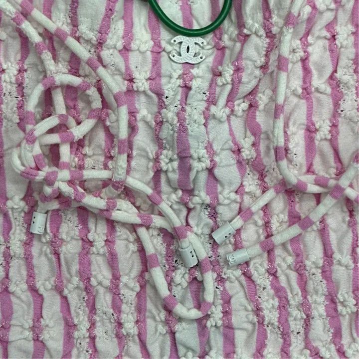 Chanel Chanel Striped Pink Crop Tank Top Size S / US 4 / IT 40 - 4 Thumbnail