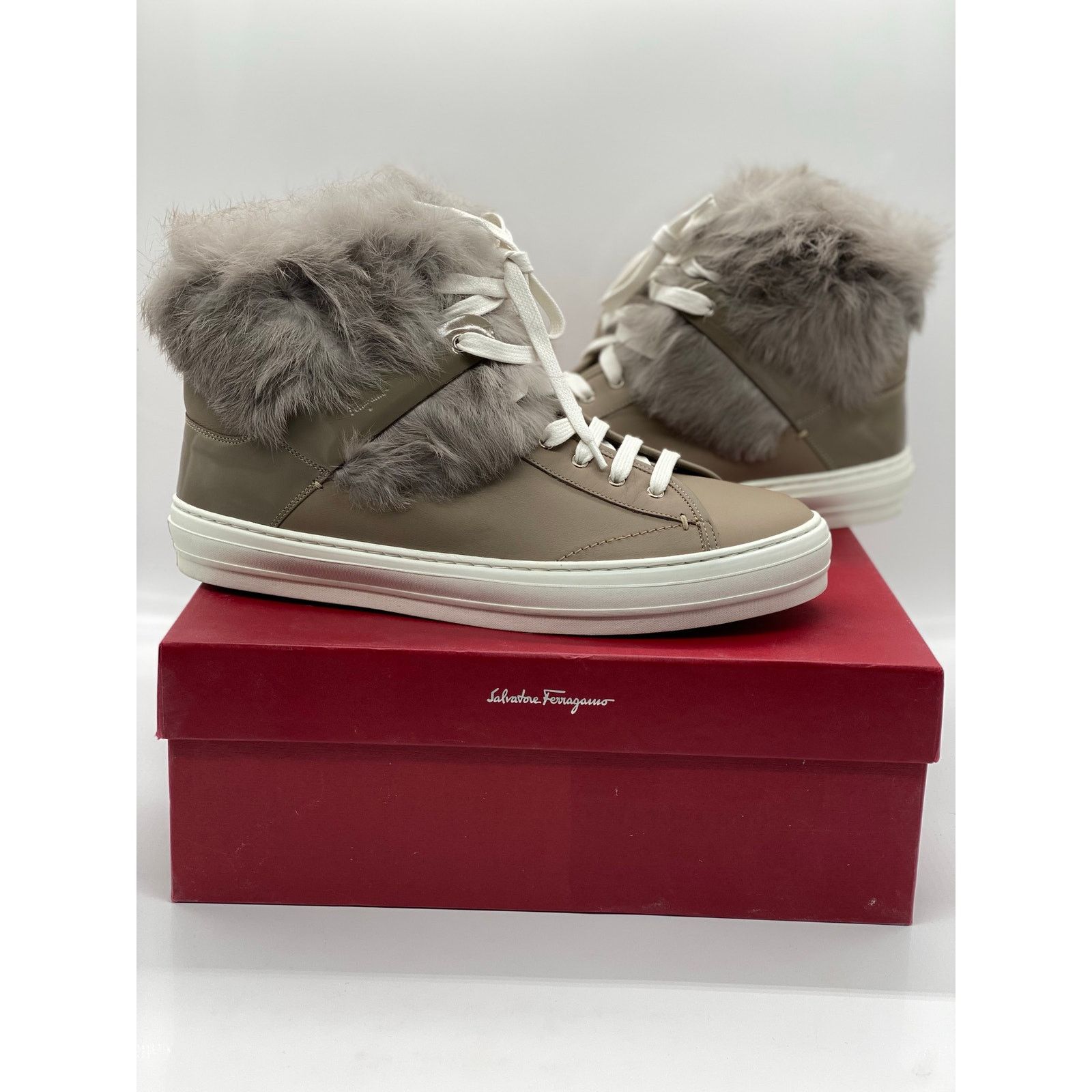 Salvatore Ferragamo Salvatore Ferragamo Nisia Grey Fur Sneakers sz. 5.5 US Size US 5.5 / IT 35.5 - 1 Thumbnail