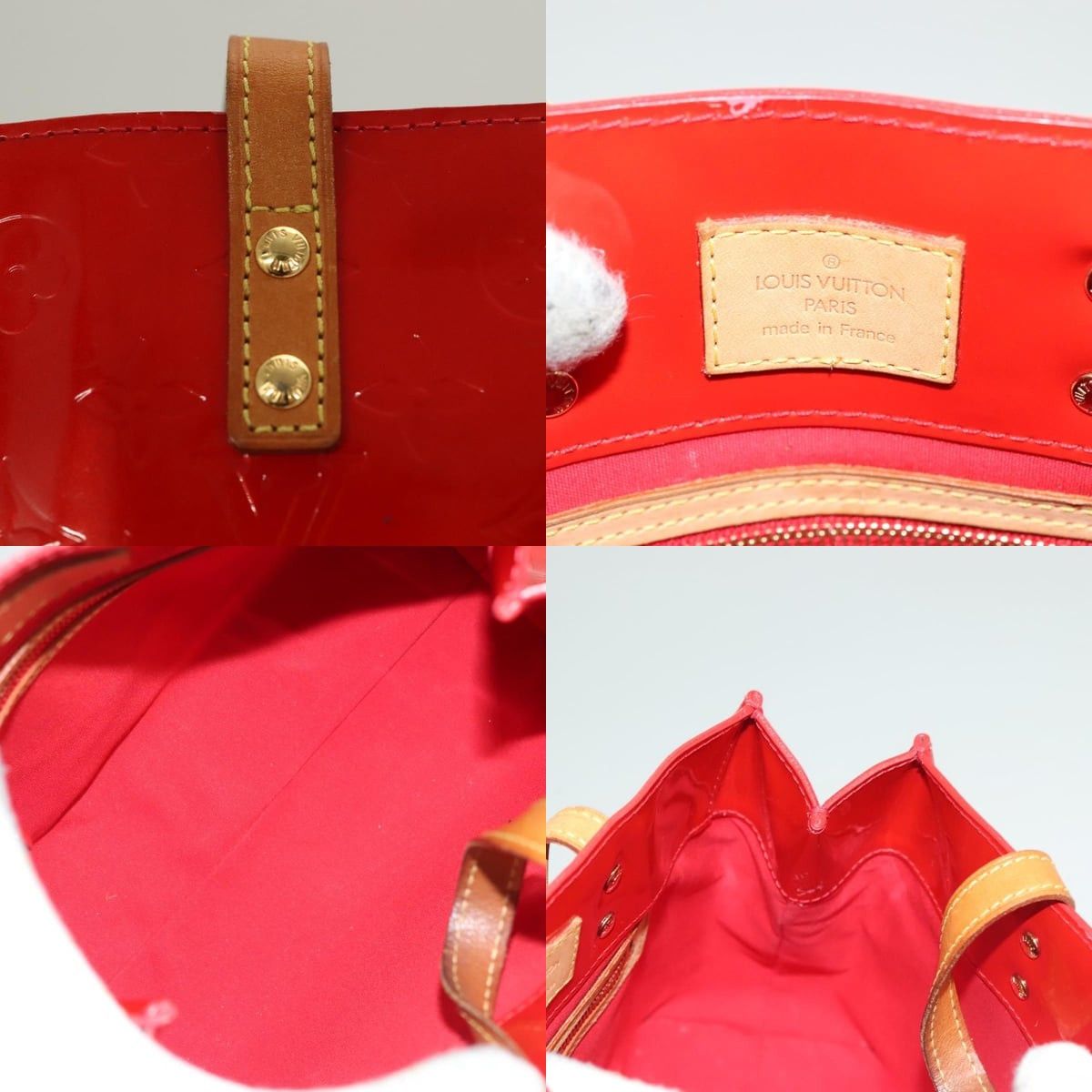 Louis Vuitton LOUIS VUITTON Monogram Vernis Reade PM Hand Bag Red Rouge Size ONE SIZE - 11 Thumbnail