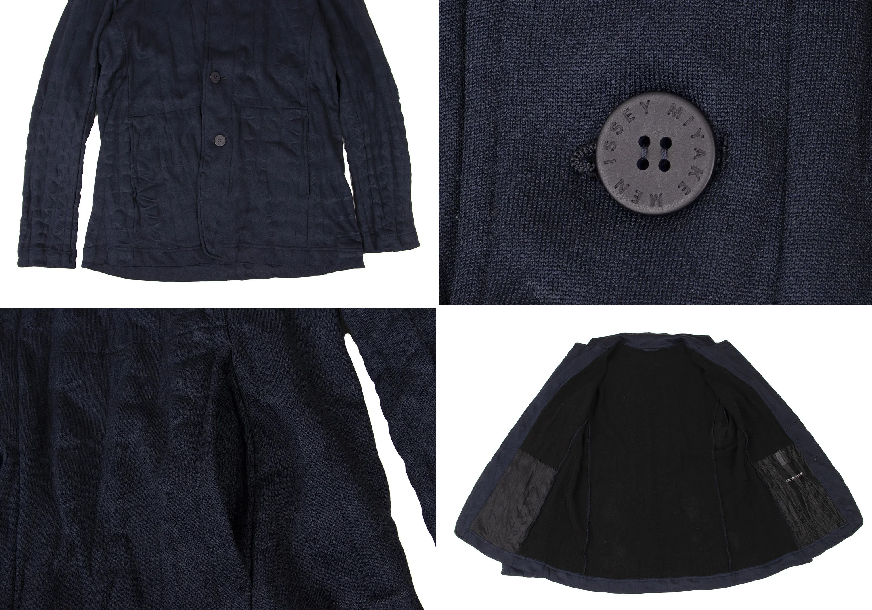 Issey Miyake Poly-Cotton Shibori Jersey Set-Up in Navy Blue Size US 34 / EU 50 - 6 Thumbnail