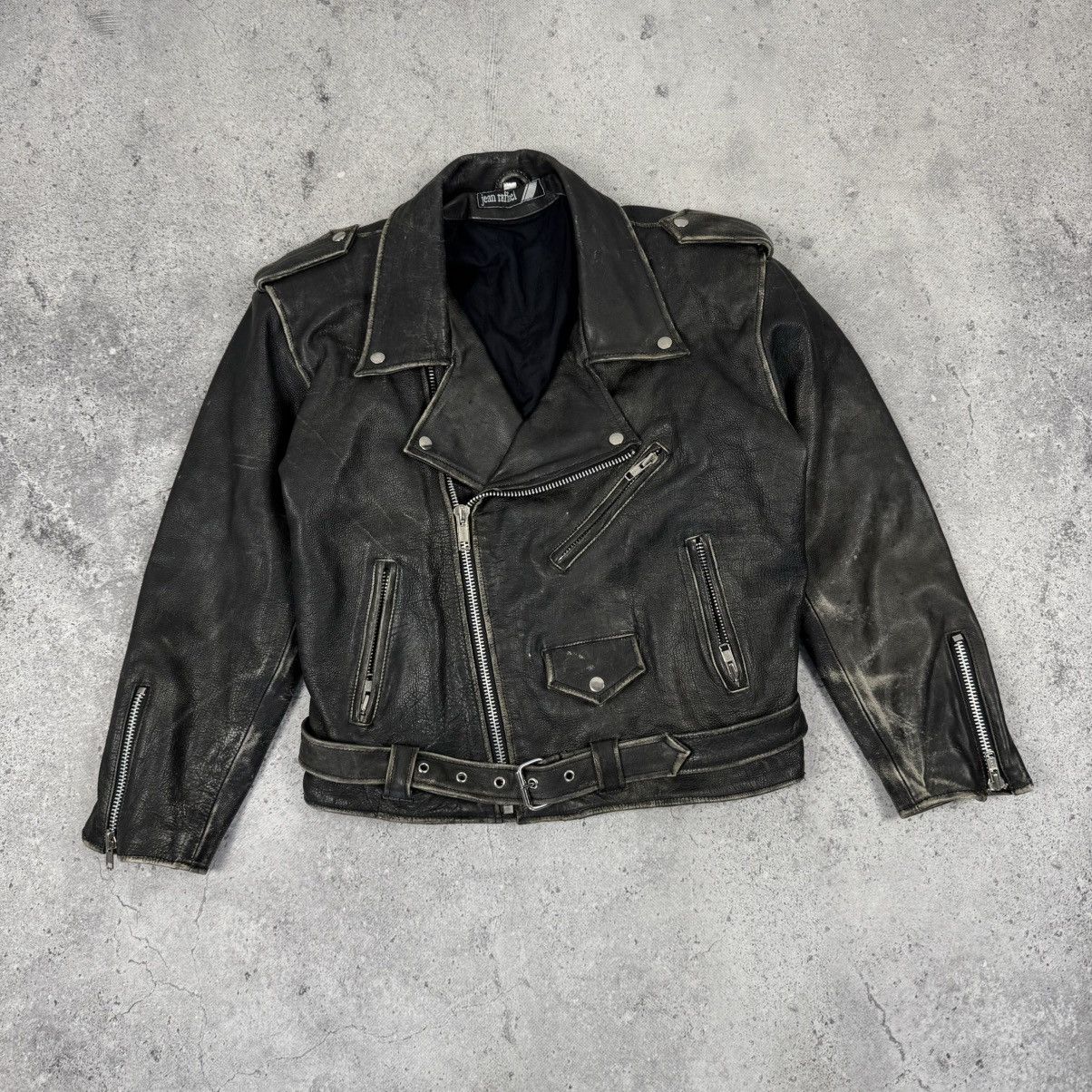 Vintage Vintage 90s Faded Distressed Genuine Leather Biker Jacket Size US M / EU 48-50 / 2 - 2 Thumbnail