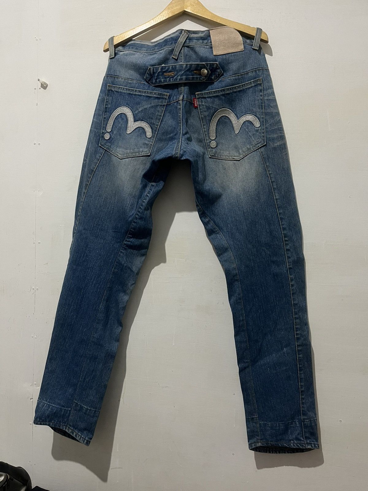 Japanese Brand Evisu Genes Baggy Denim Silver Logo Embroidery Y2K Style Size US 30 / EU 46 - 3 Thumbnail