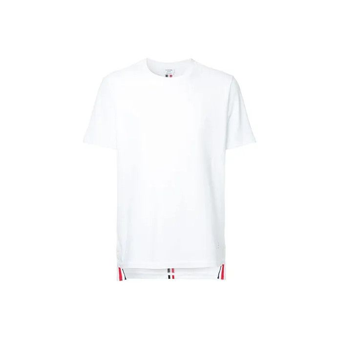 Thom Browne Thom Browne White Stripe Cotton Short Sleeve Tee Size US XL / EU 56 / 4 - 1 Thumbnail
