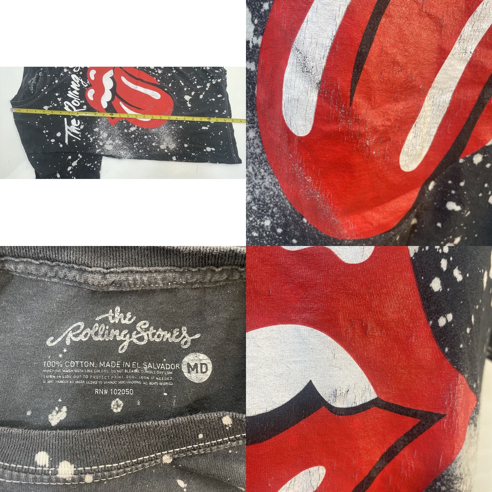 Vintage The Rolling Stones Shirt Men Medium Black White Paint Splatter Tongue Graphic Size US M / EU 48-50 / 2 - 8 Thumbnail