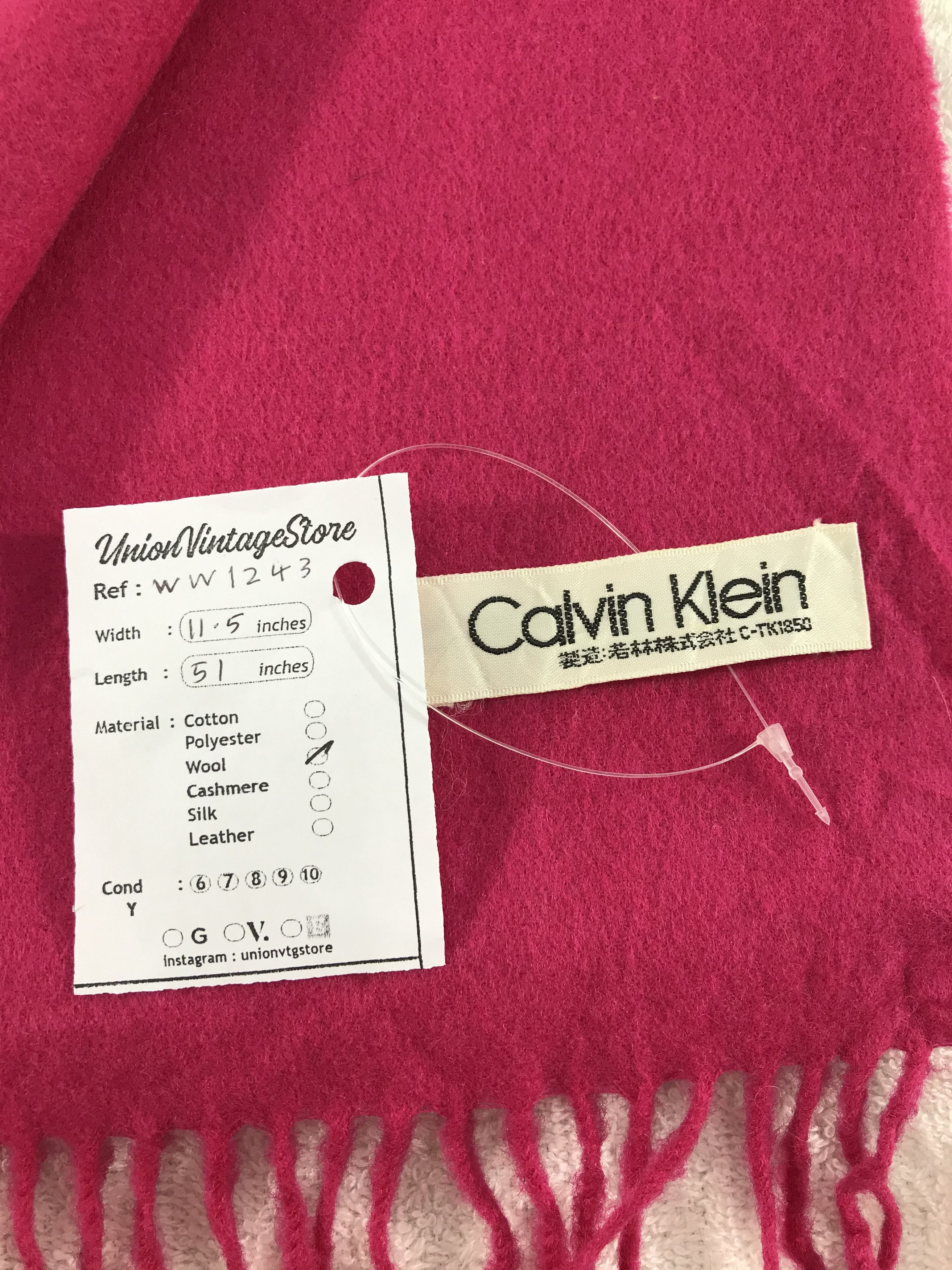Calvin Klein × Vintage Calvin Klein Scarf / Muffler / Neckwear - WW1243 Size ONE SIZE - 5 Thumbnail