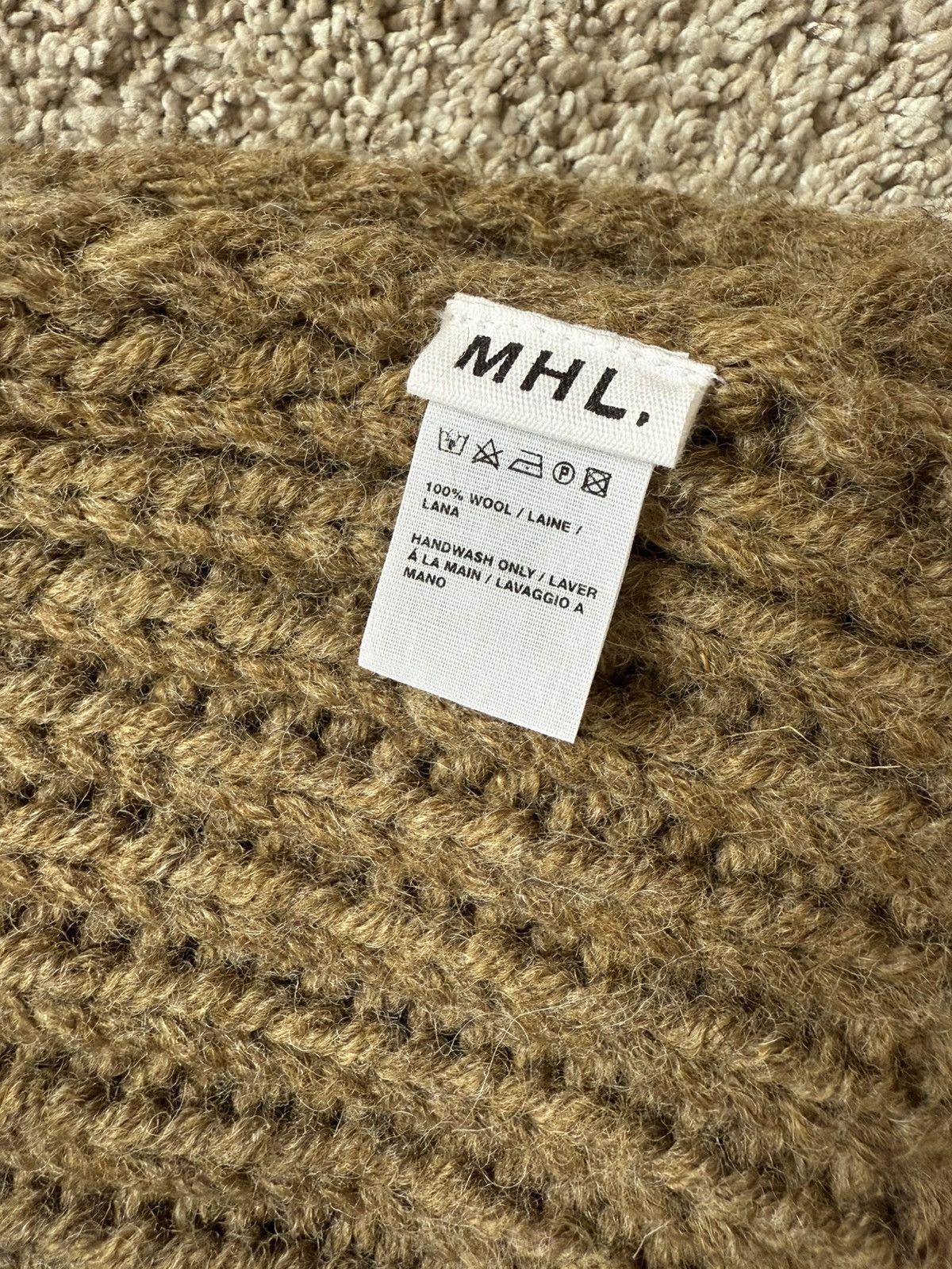 Margaret Howell Wool scarf in olive Size ONE SIZE - 2 Thumbnail