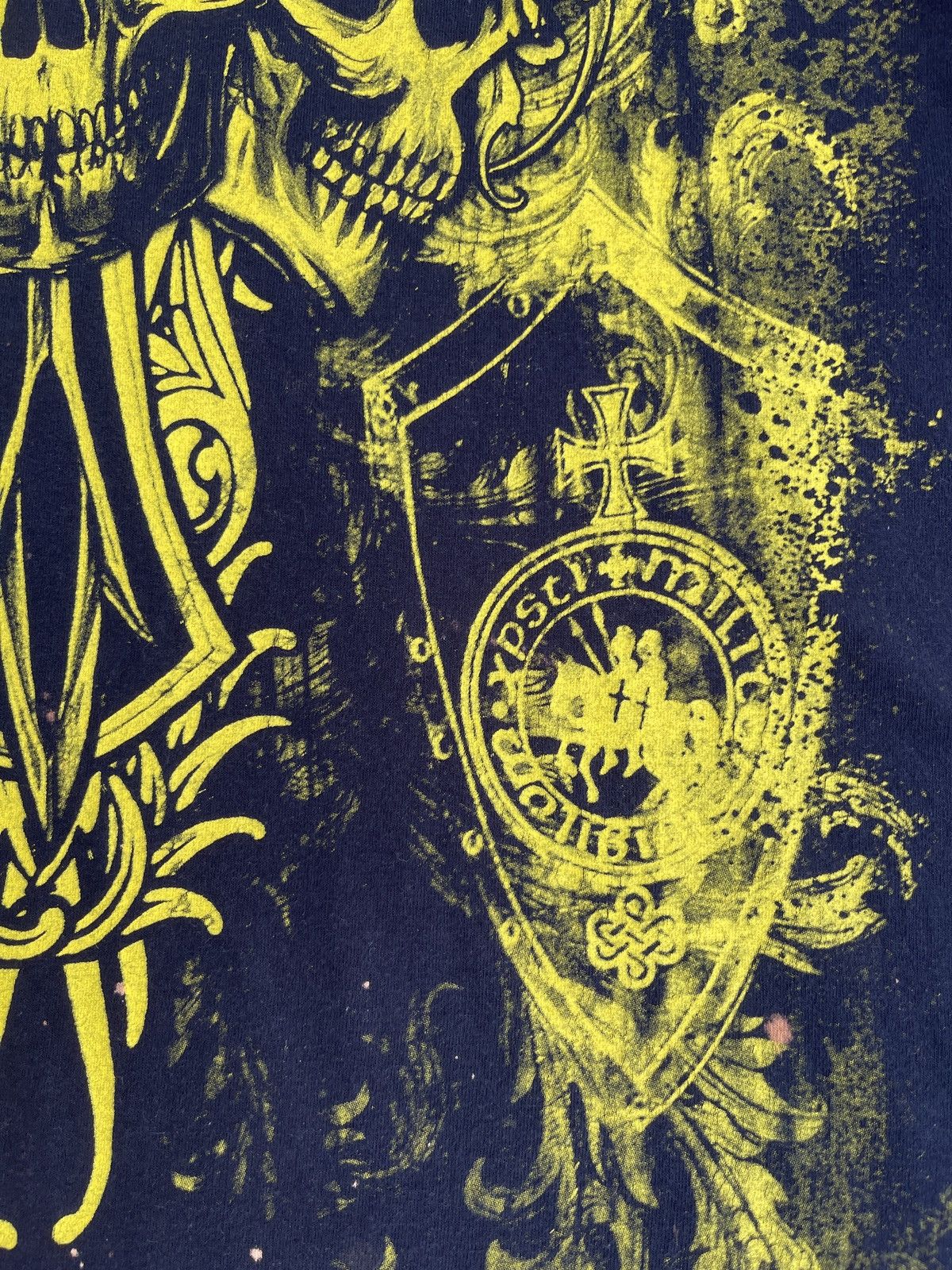 Affliction Last Drop🔥Rare🔥Vintage y2k Affliction Skulls ERD GRUNGE TEE Size US XXL / EU 58 / 5 - 9 Thumbnail