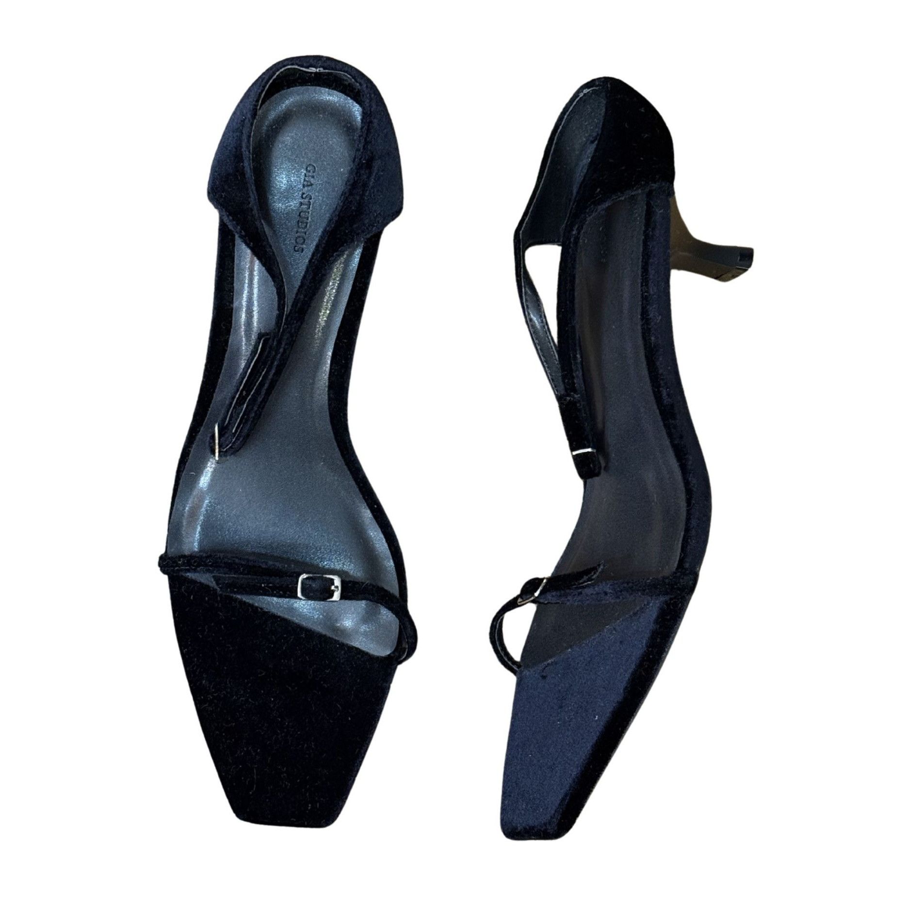 Other Gia Studios Velvet Black Buckle Slides Sandals NWOB $374 Sz Size US 9 / IT 39 - 2 Thumbnail