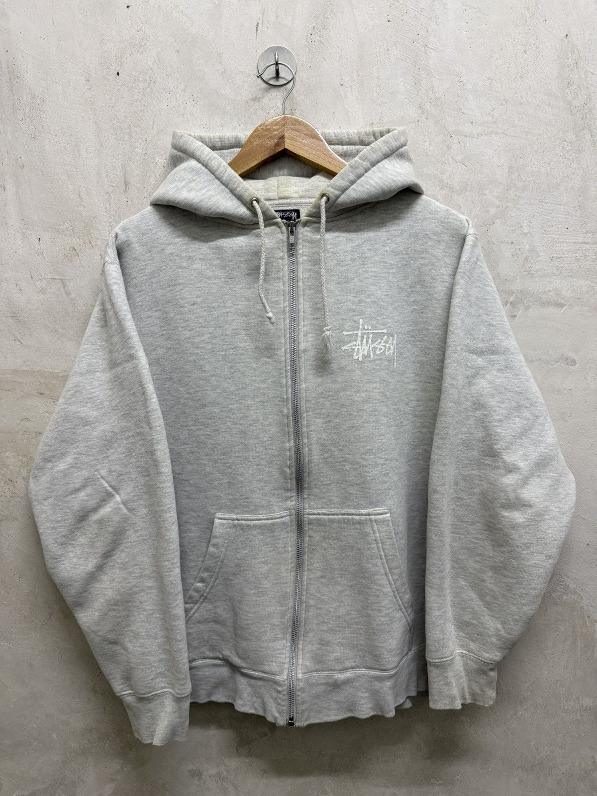 Stussy 2000s Distressed Stussy Signature Thrash Zip Up Hoodie Size US S / EU 44-46 / 1 - 3 Thumbnail