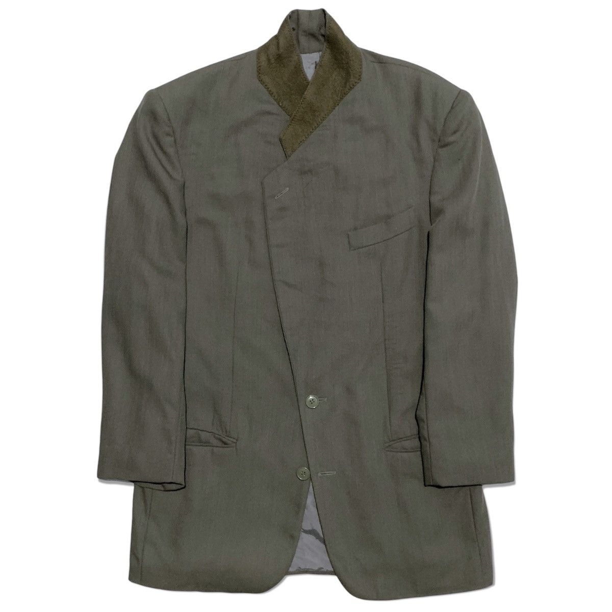 Giorgio Armani Giorgio Armani 1980s Moss Green Wool Blazer Size 46R - 2 Thumbnail