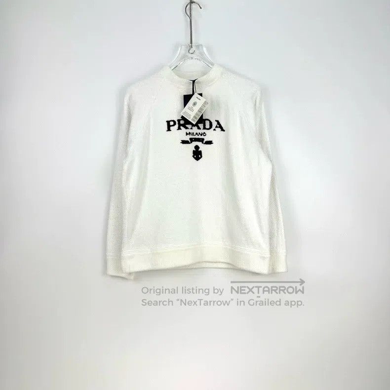 Prada Prada White classic logo towel sweatshirt Size US XS / EU 42 / 0 - 3 Thumbnail