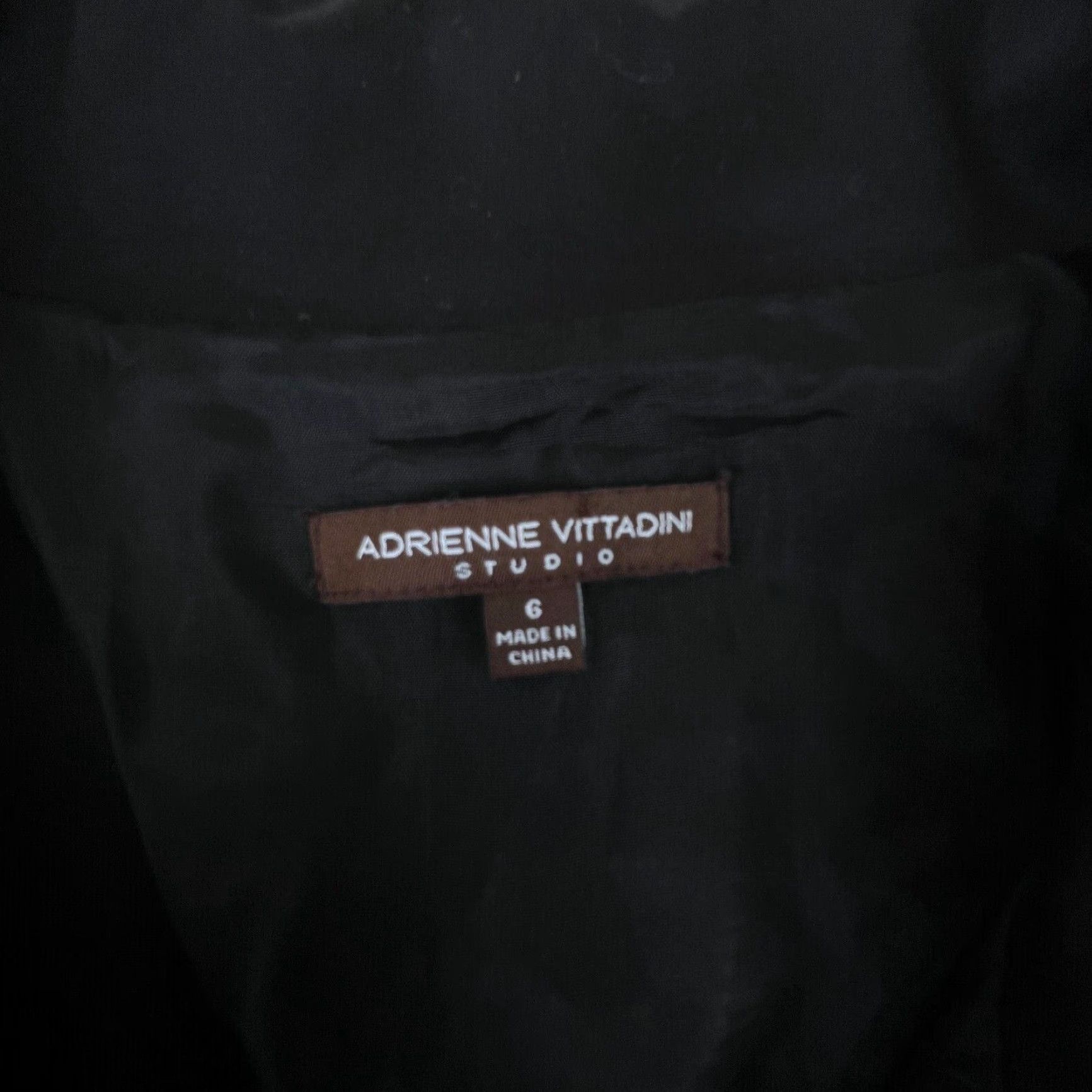 Vintage Adrienne Vittadini Womens Black 3/4 Sleeve Snap Button Collar Top Shirt Size 6 Size M / US 6-8 / IT 42-44 - 3 Thumbnail