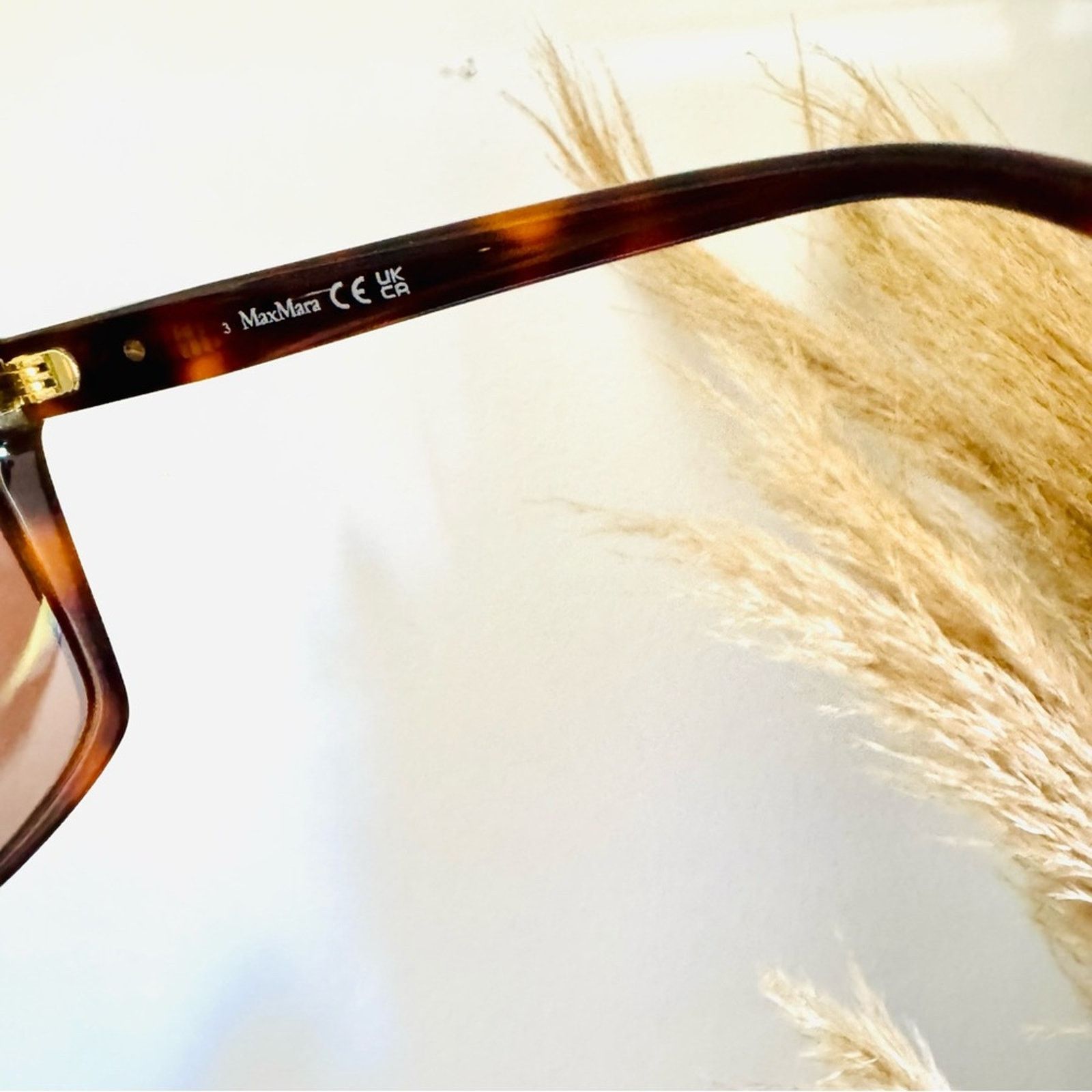 Max Mara NEW MAXMARA Prism Oversize Brown Square Gold Stud Sunglasses Size ONE SIZE - 13 Thumbnail