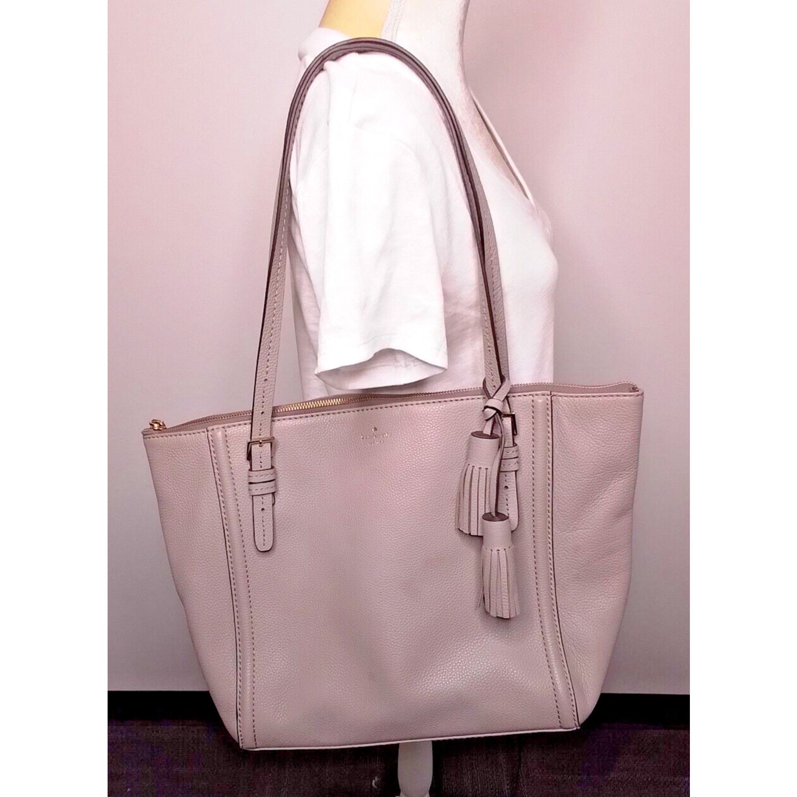 Kate Spade Kate Spade NY Handbag Orchard Street Maya Leather Tote Gray Size ONE SIZE - 2 Thumbnail