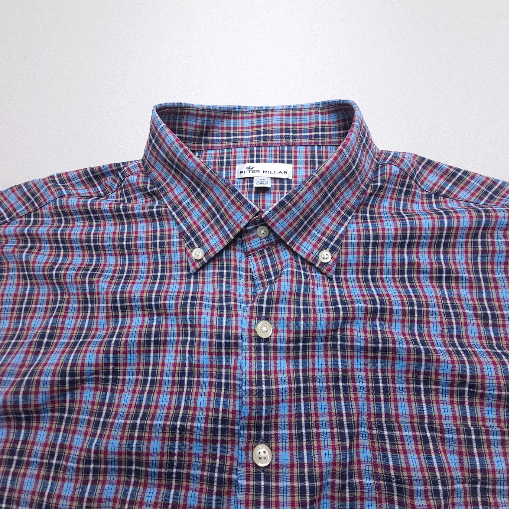 Peter Millar VINTAGE Peter Millar Lawson Performance Tattersall Button Shirt XL Stretch Talisker Club Size US XL / EU 56 / 4 - 3 Thumbnail
