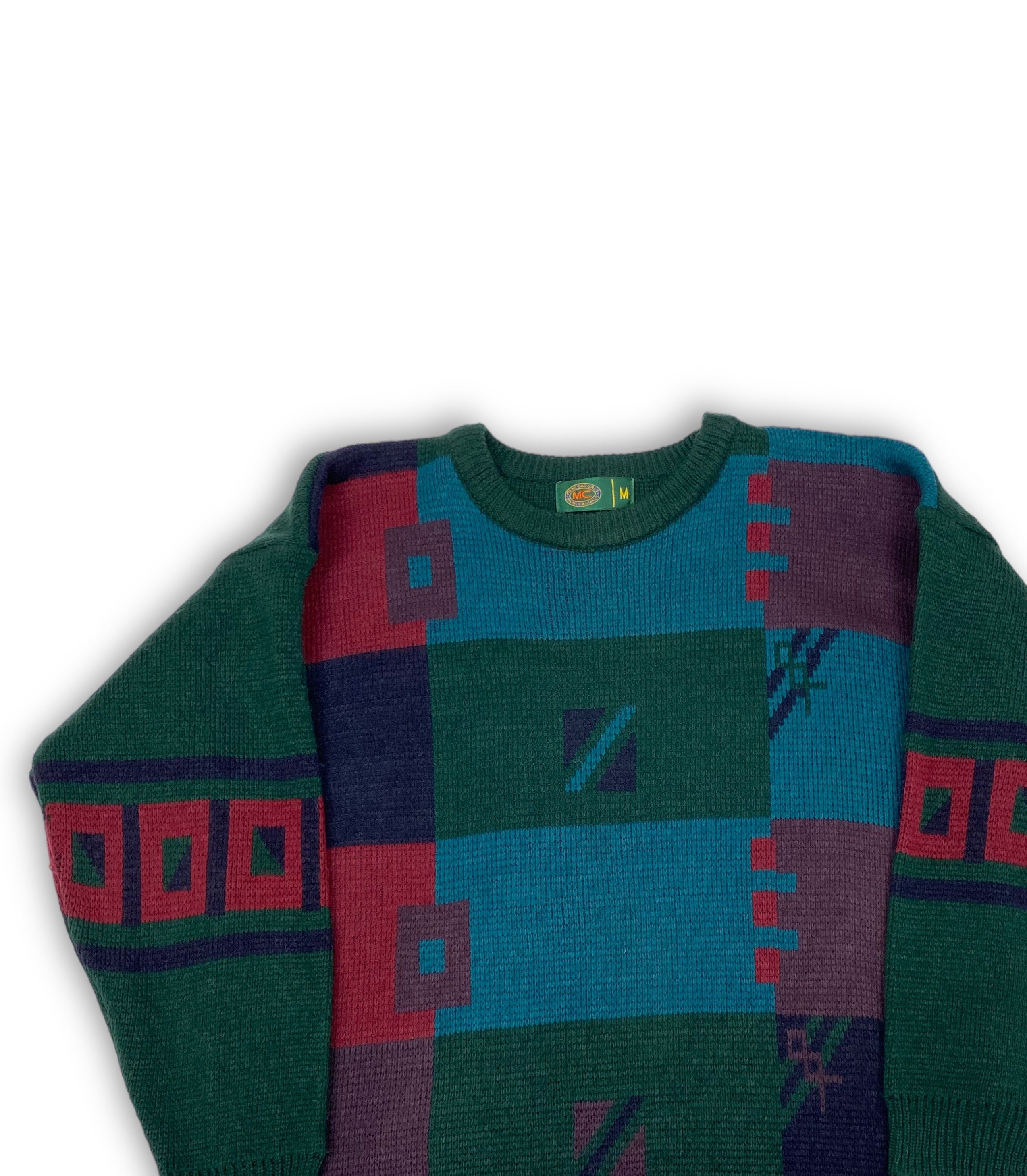 Vintage 90s Vintage MC Crazy Print Super Warm Winter Sweater M Size US L / EU 52-54 / 3 - 3 Thumbnail