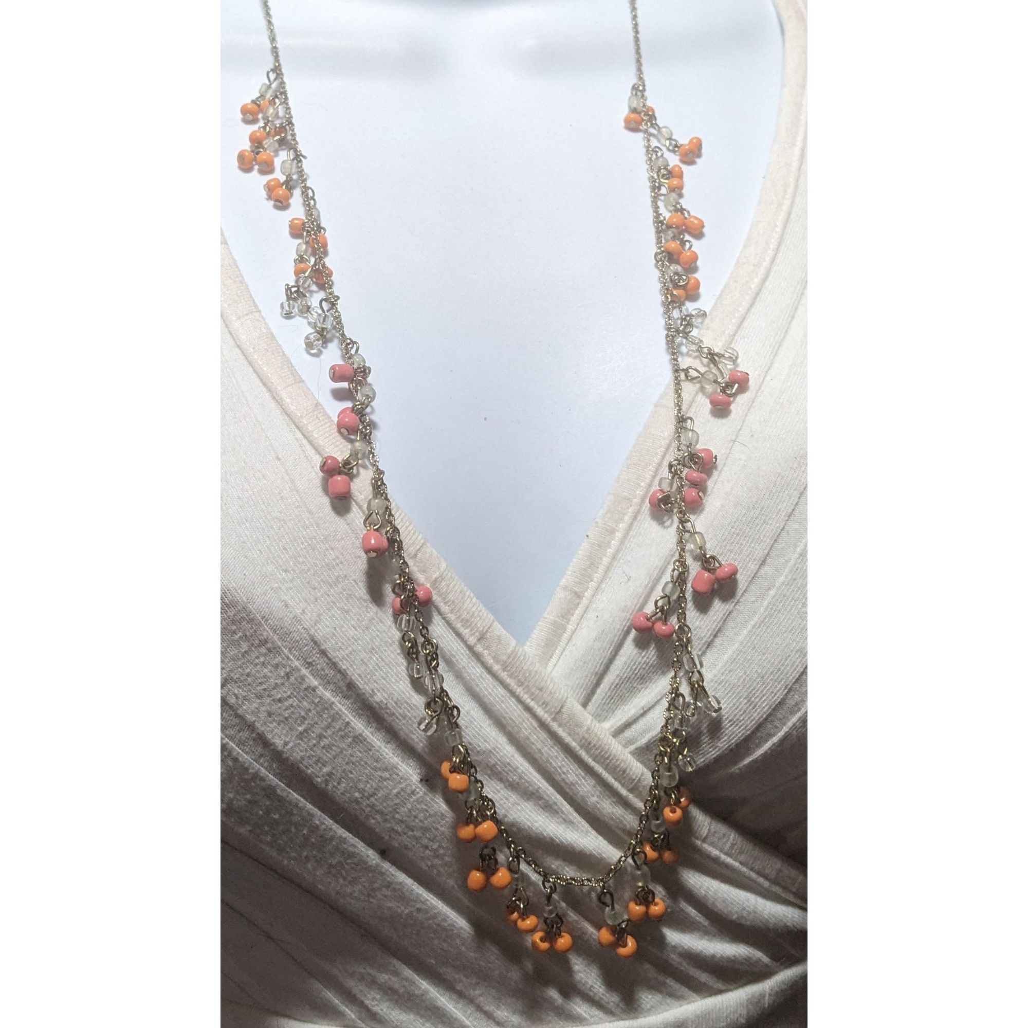 J.Crew J.Crew Orange Glass Bead Fringe Necklace Size ONE SIZE - 6 Thumbnail