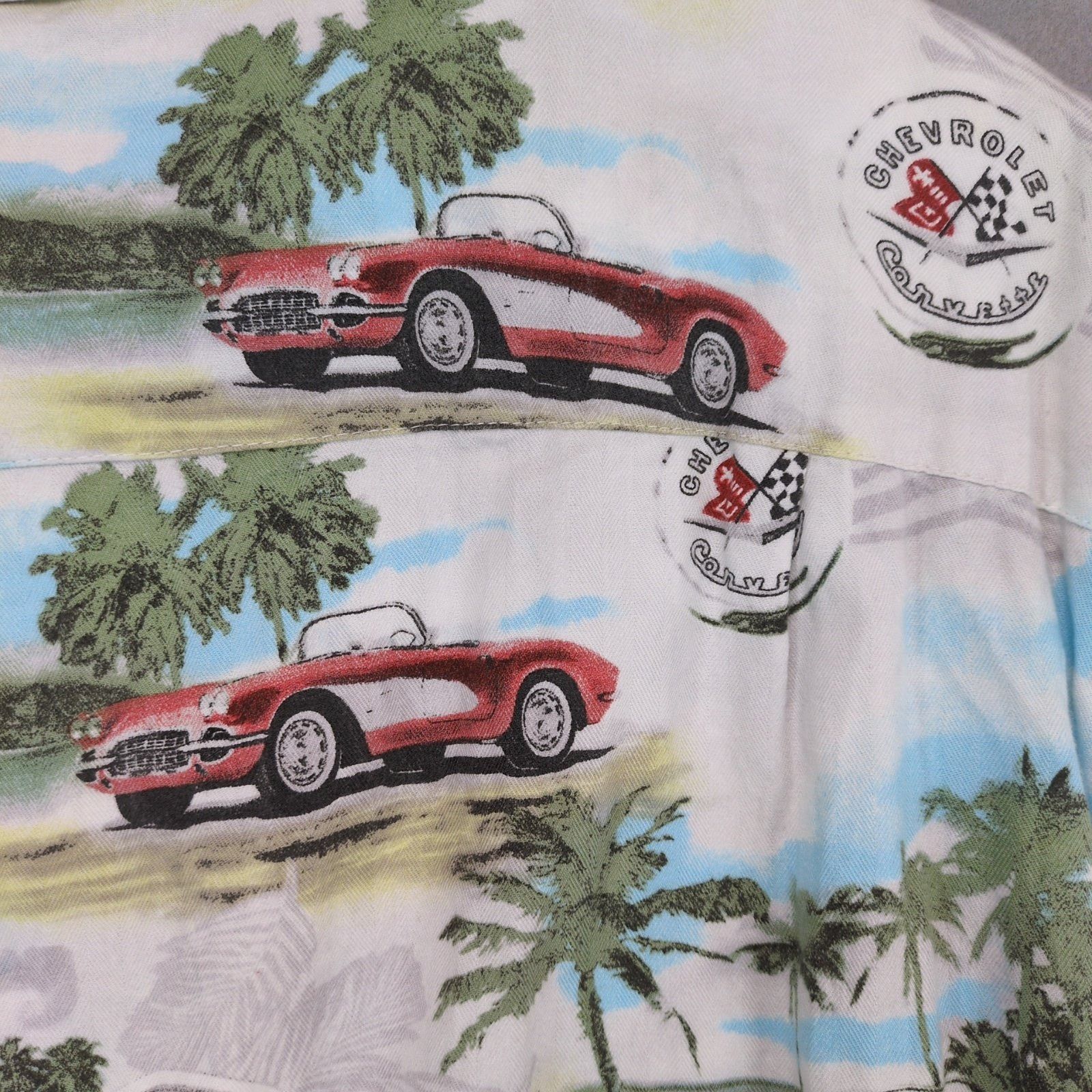Chevrolet Newport Blue Men's 2XL Chevrolet Corvette Hawaiian Shirt Size US XXL / EU 58 / 5 - 4 Thumbnail