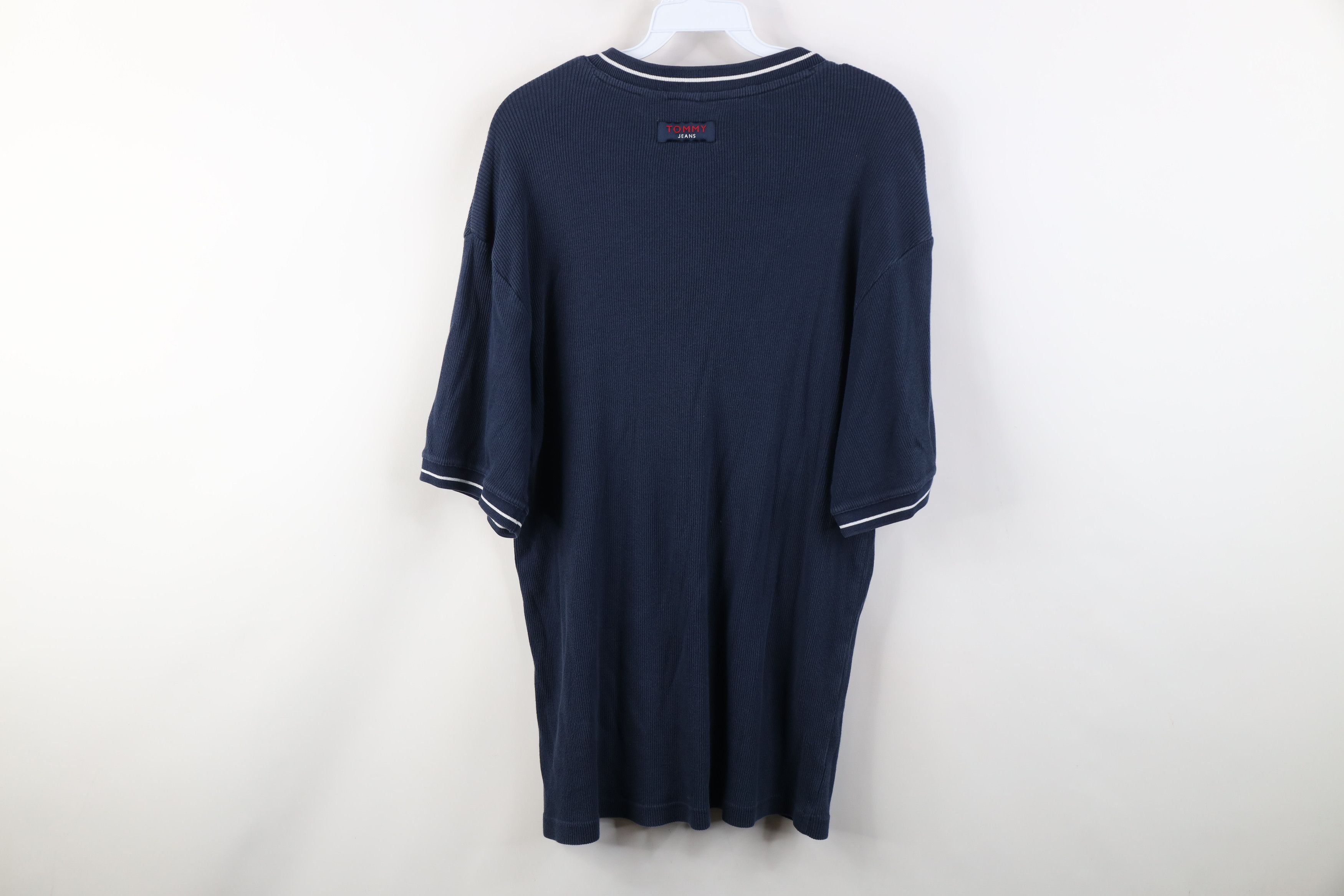 Tommy Hilfiger Vintage 90s Tommy Hilfiger Ribbed Knit Ringer T-Shirt Blue Size US XL / EU 56 / 4 - 11 Thumbnail