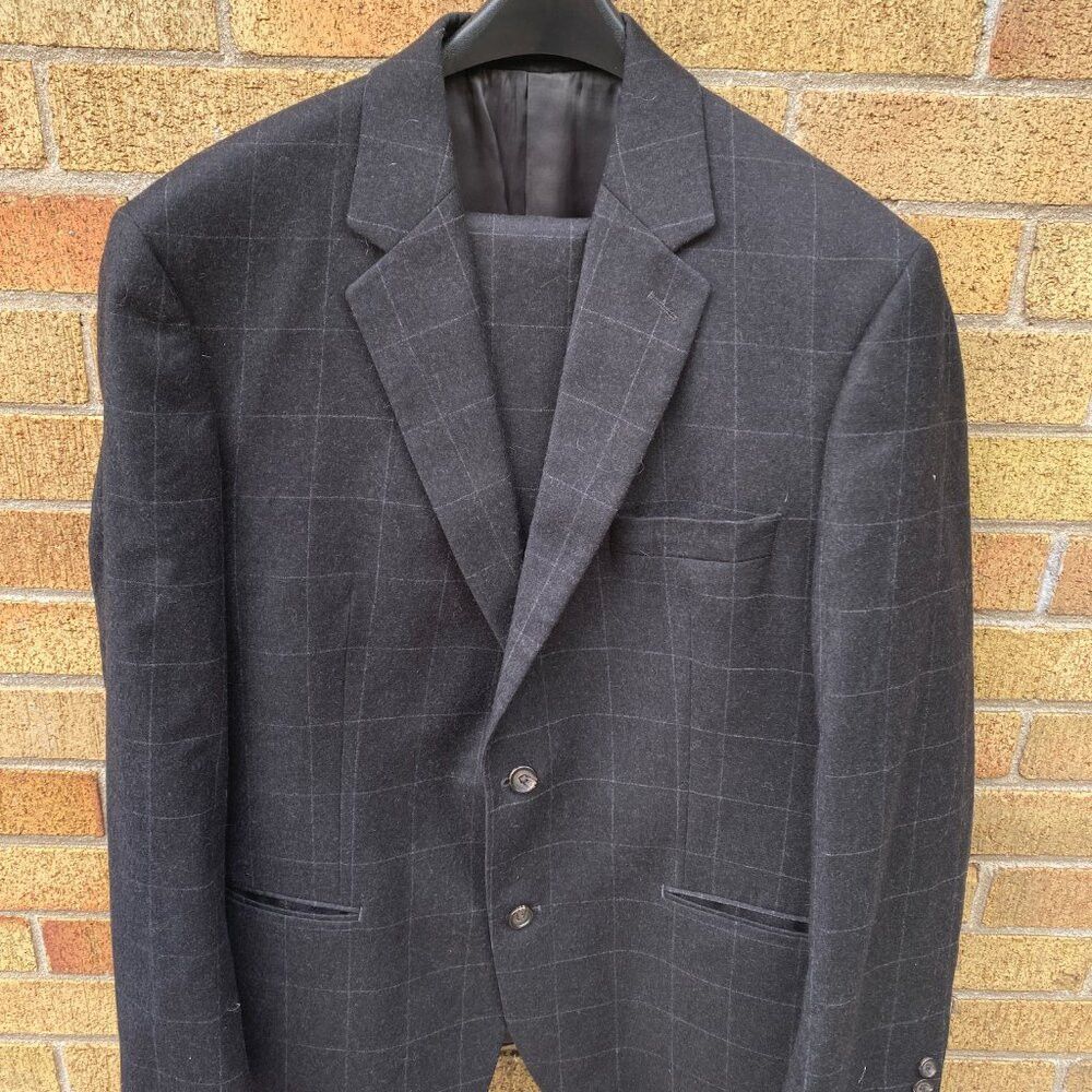 Polo Ralph Lauren Vintage 90s Cashmere Wool Lauren Ralph Lauren Striped Suit Size 44R - 7 Thumbnail