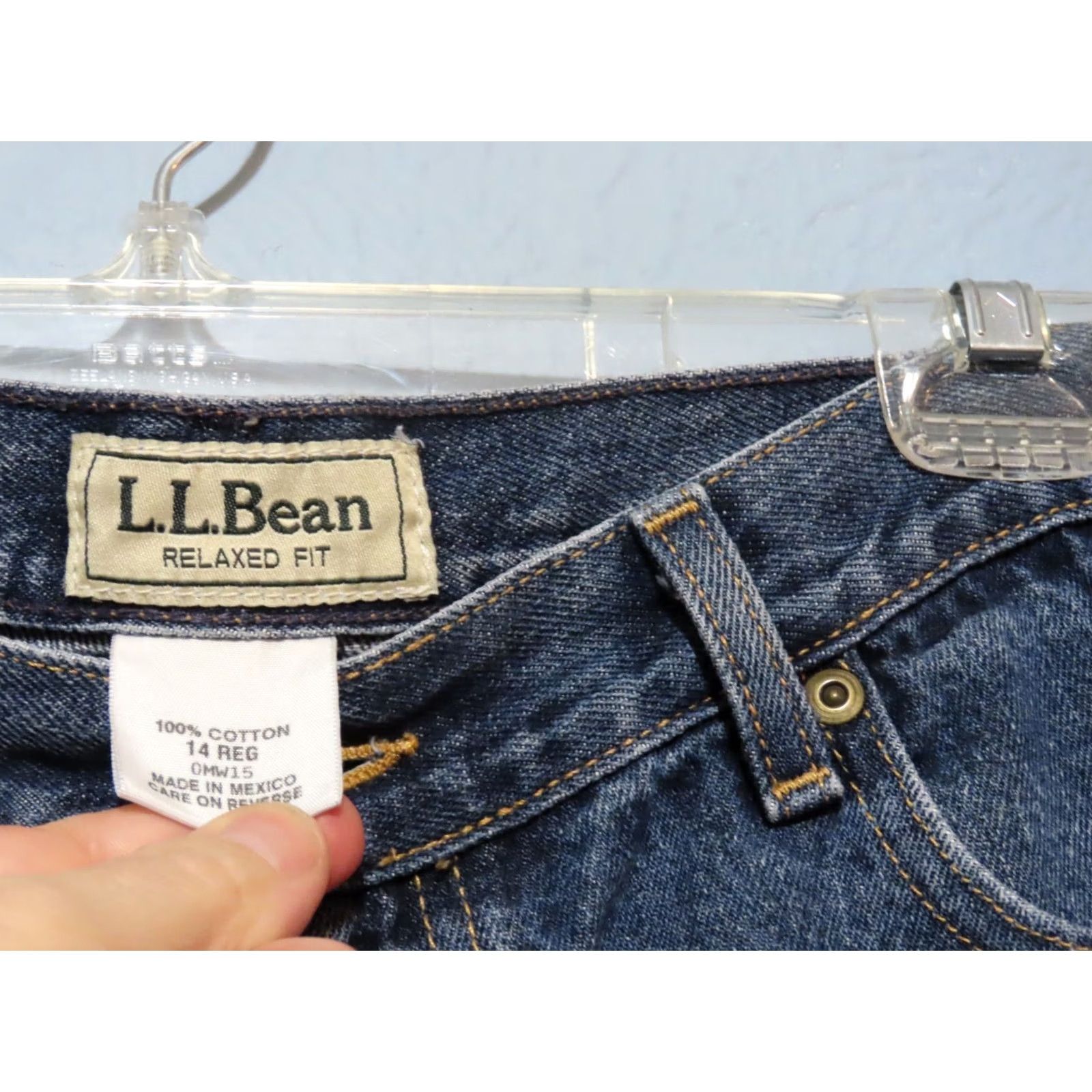 Vintage L.L. Bean Jeans Womens 14 Regular Relaxed Fit Wide-Leg Blue Denim Cotton Zip 5-Pocket Mid Rise Regular Womens Jeans Size 36" / US 14 / IT 50 - 5 Thumbnail