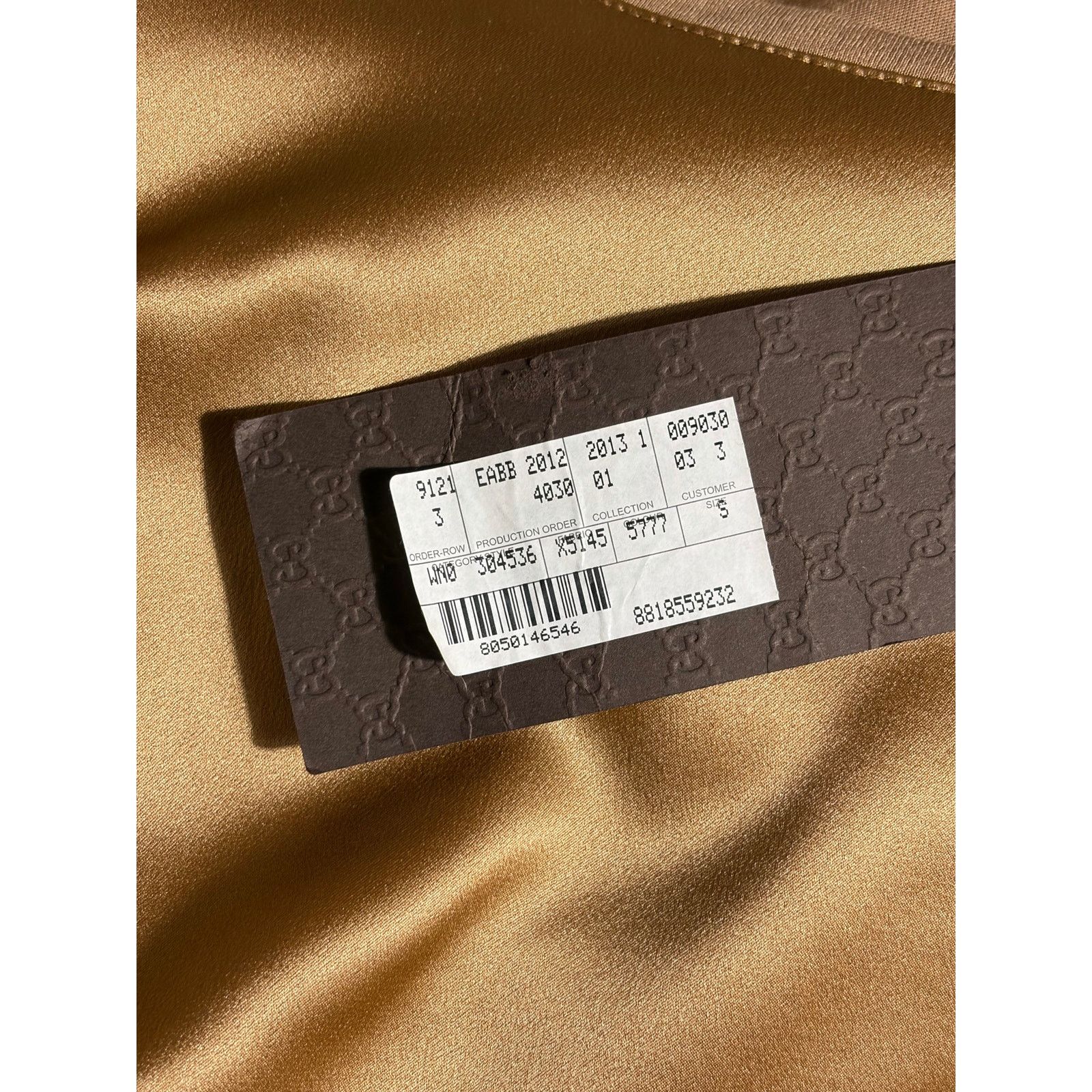 Gucci Vintage Y2K Gucci Gold Brown Bateau Neckline Silk Blouse Size S / US 4 / IT 40 - 10 Thumbnail