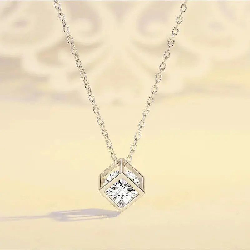 Jewelry Moissanite Rubik's Cube Necklace Size ONE SIZE - 4 Thumbnail