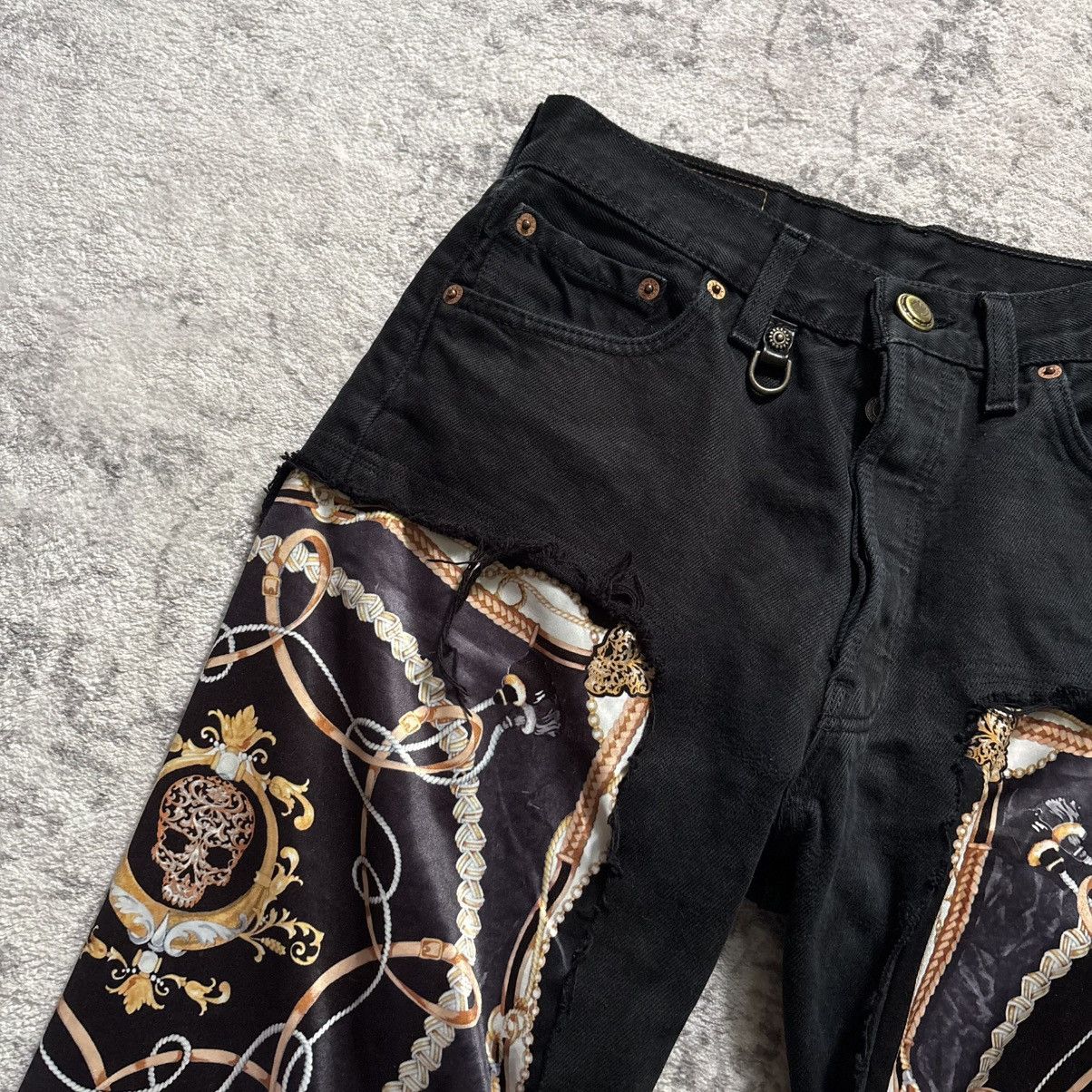Obelisk Obelisk Silk Skull Insert Denim Jorts Black | Size 28 Size US 28 / EU 44 - 3 Thumbnail