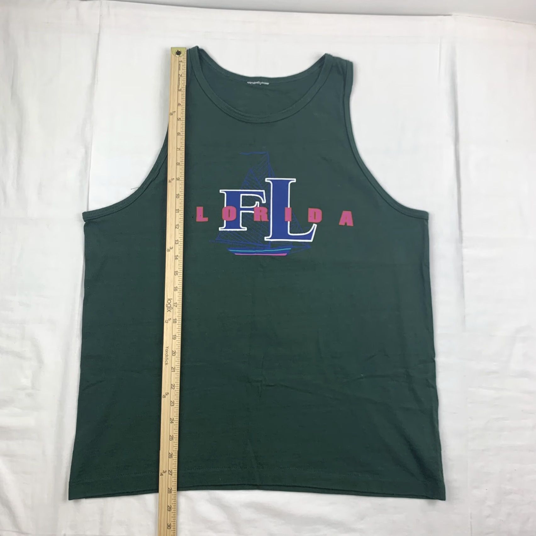 Vintage VINTAGE Florida Tank Top Men L Green 90s Beach Travel State Sailing Ocean Size US L / EU 52-54 / 3 - 4 Thumbnail