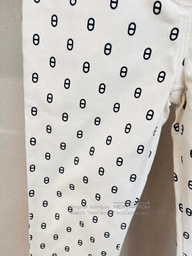 Hermes Hermes White Boar Nose Printed Denim Pants Size 24" / US 00 / IT 34 - 3 Thumbnail
