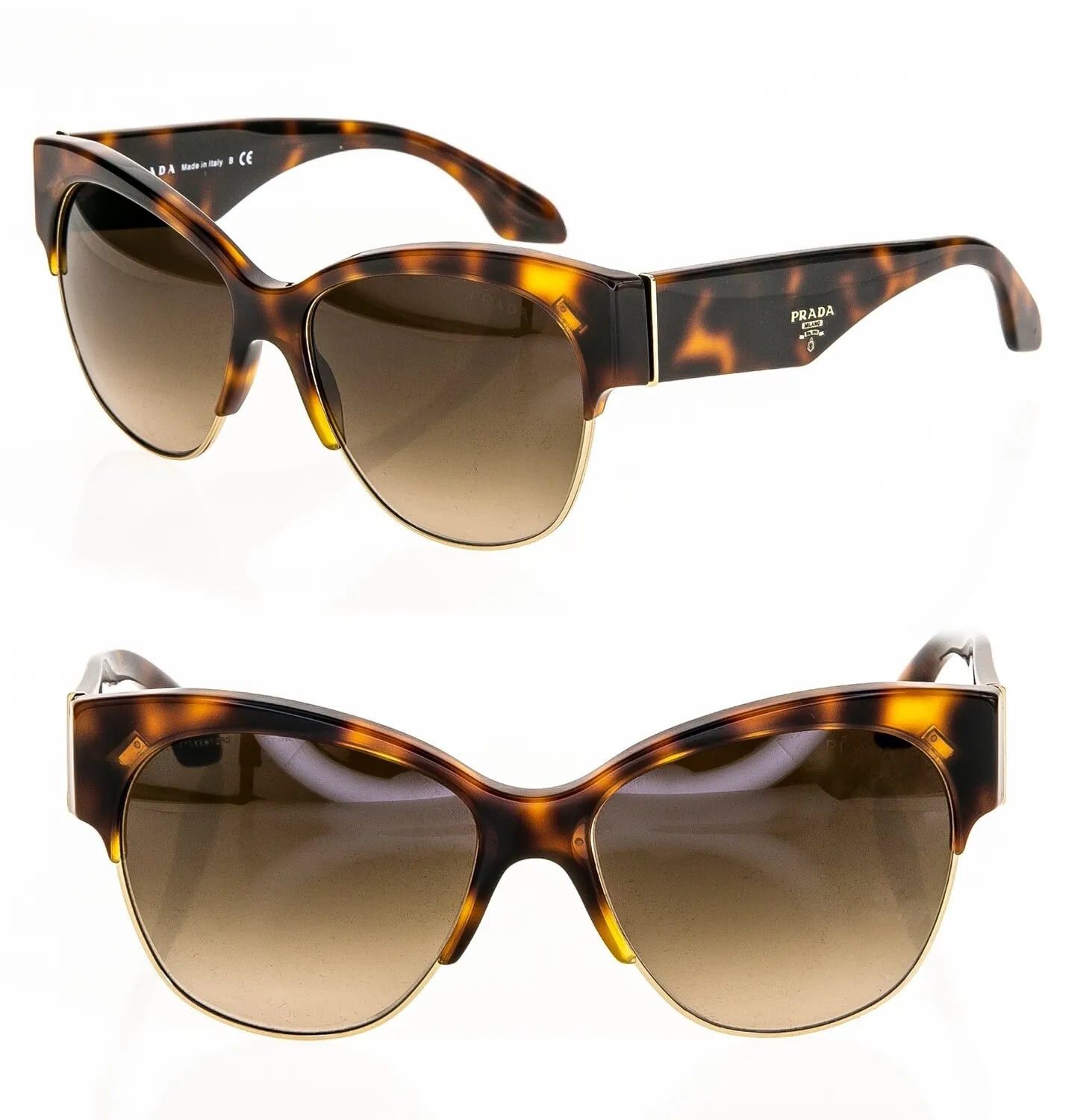Prada PRADA Cat Eye Chunky PR11RS Tortoise Gradient Sunglasses 11R Size ONE SIZE - 1 Thumbnail