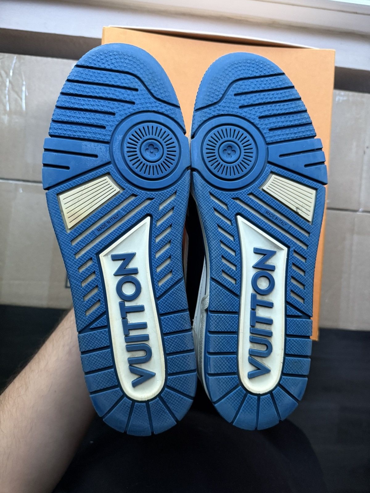 Louis Vuitton Louis Vuitton Black White Blue SS21 Upcycled Trainer Sneaker Size US 9.5 / EU 42-43 - 10 Thumbnail