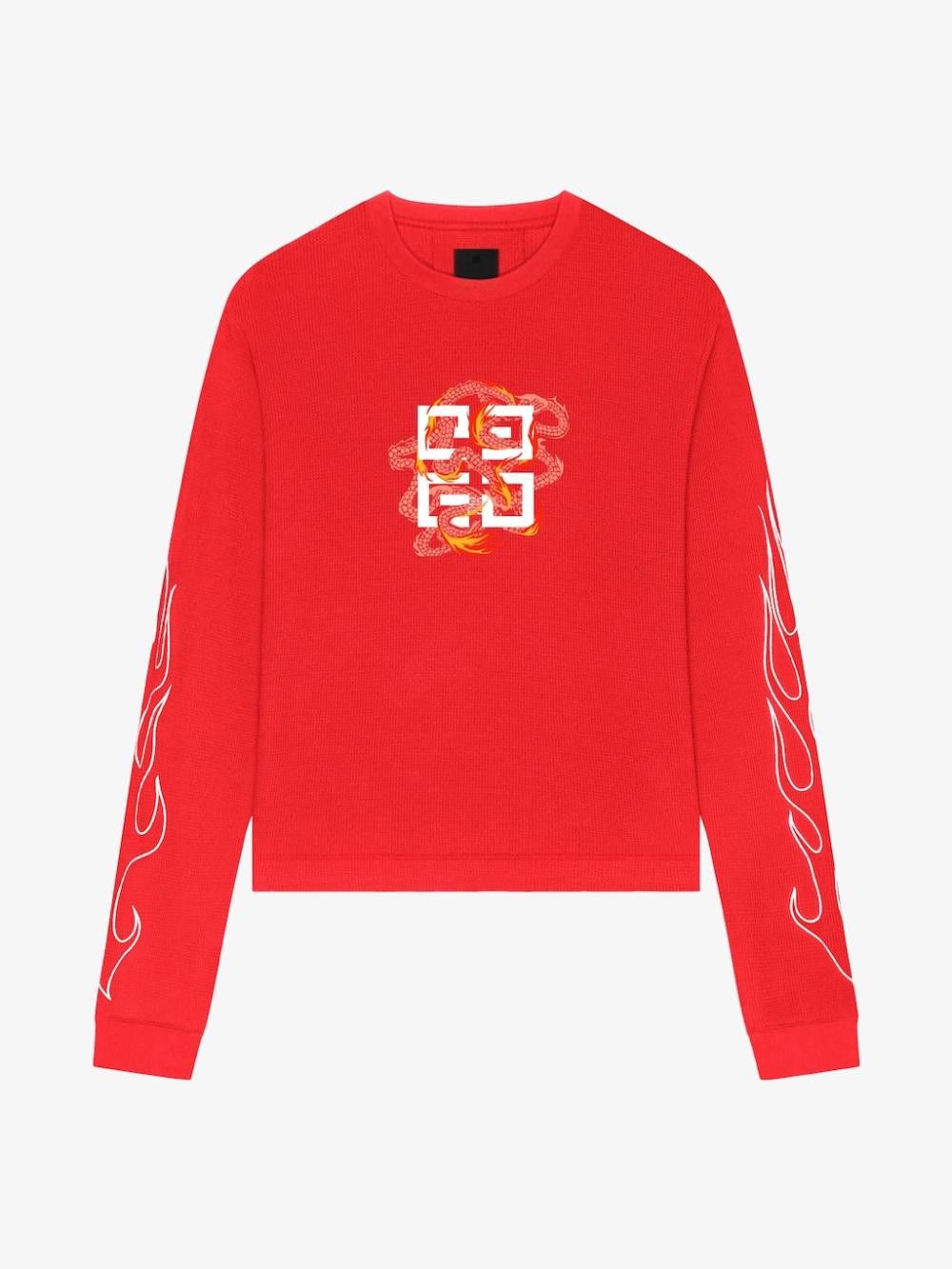 Givenchy o1gr1nt0125 Boxy Fit Long Sleeves T-Shirt in Red Size US XS / EU 42 / 0 - 1 Thumbnail