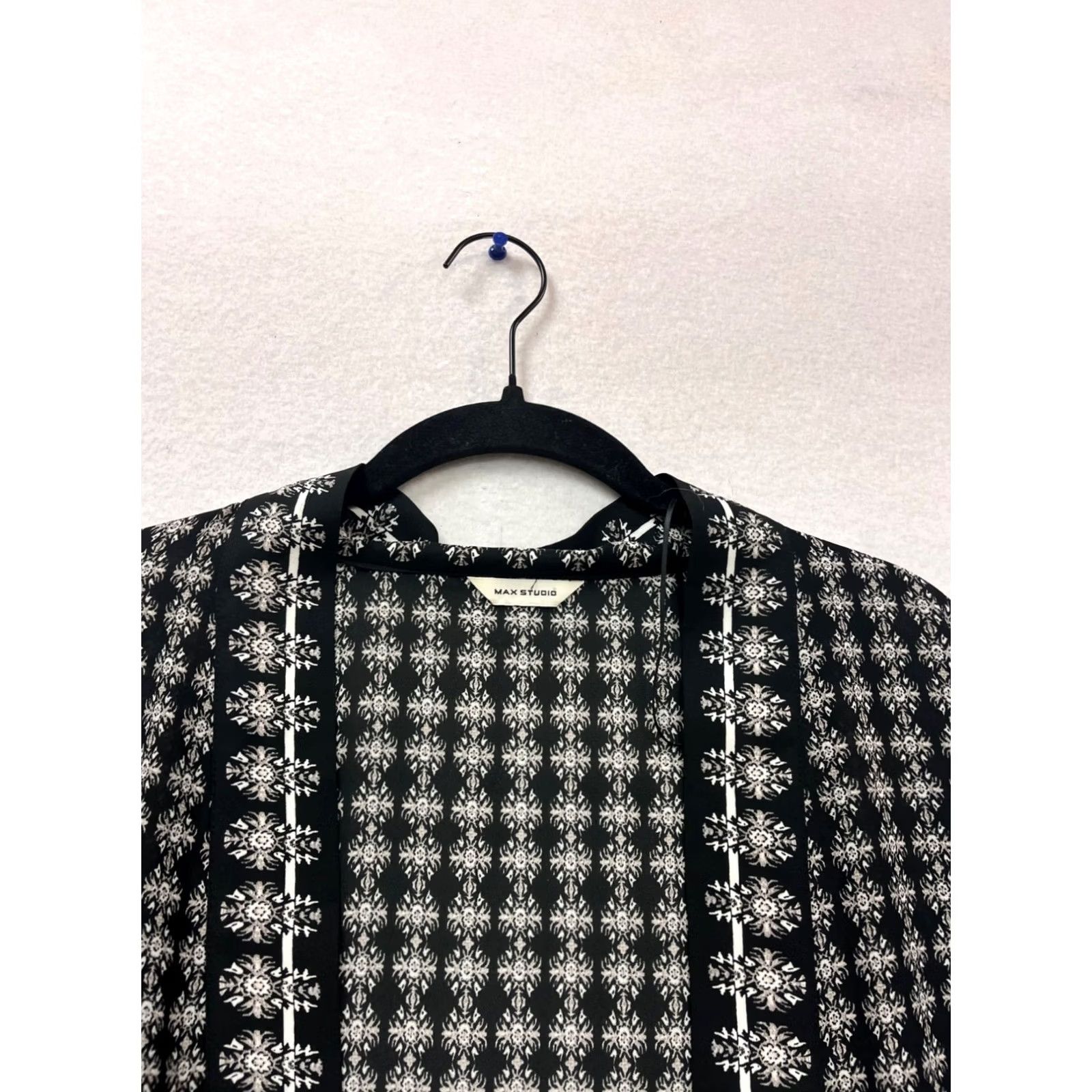 Vintage VINTAGE Max Studio Kimono Jacket Women L Black White Pattern - 894A Size L / US 10 / IT 46 - 4 Thumbnail