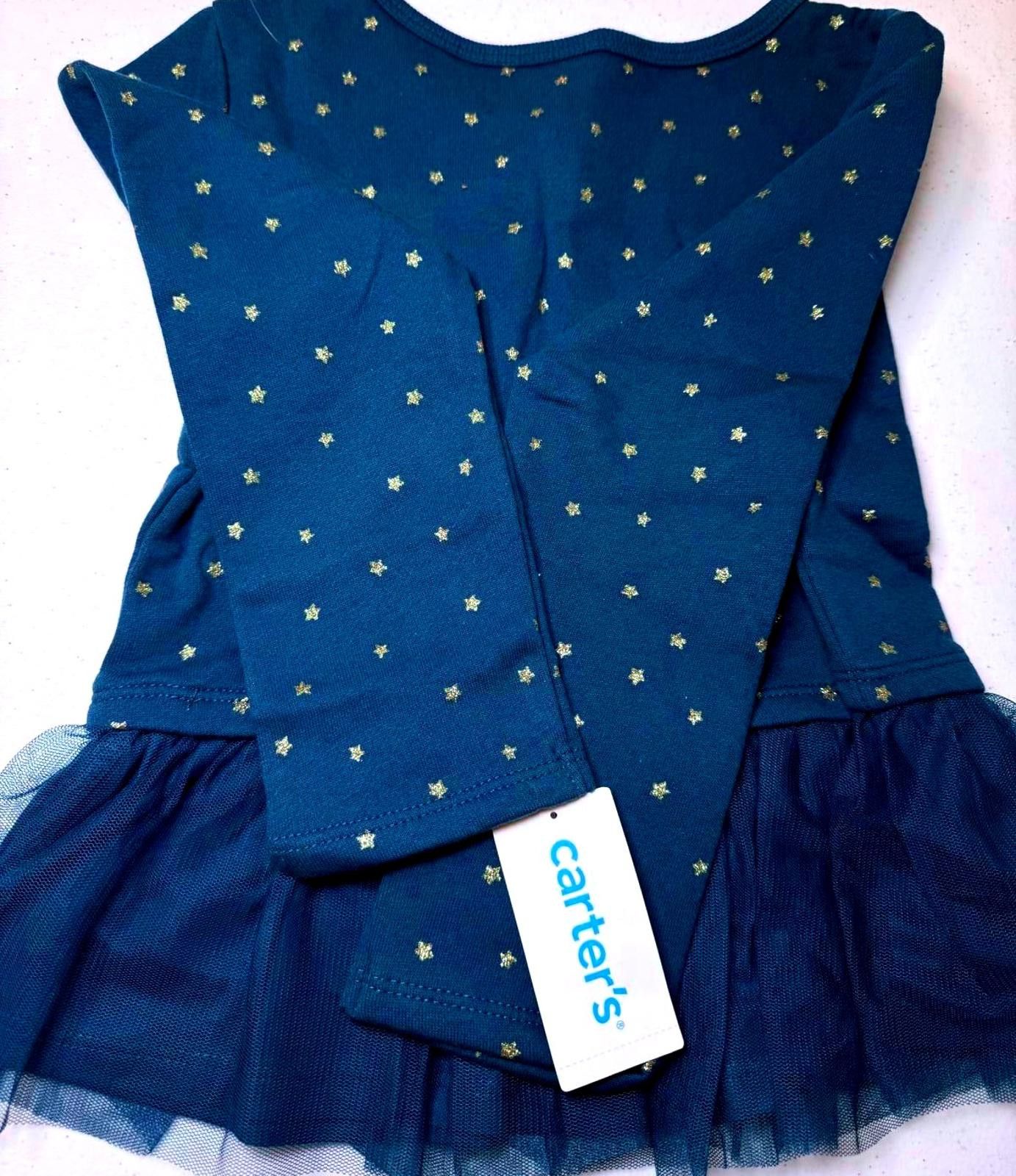 Designer Carter's Girls' Star Print Top with Tulle Skirt - Size 5T Size ONE SIZE - 4 Thumbnail