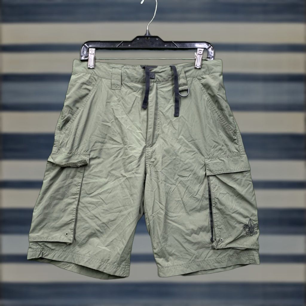 Vintage VINTAGE Boy Scouts of America Nylon Cargo Shorts Mens S Green 5-Pocket Cargo 80s 90s Military Tactical Workwear Size US 29 - 1 Thumbnail