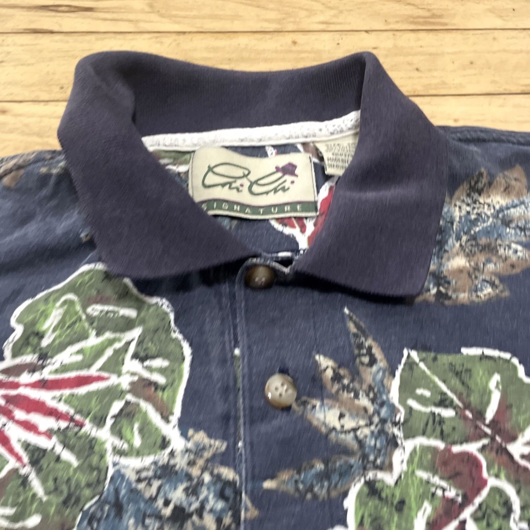 Vintage VINTAGE Chi Chi Polo Shirt Men M Blue Green Leaves Print 90s Retro Hawaiian Casual Polo Shirt Men M Size US M / EU 48-50 / 2 - 4 Thumbnail