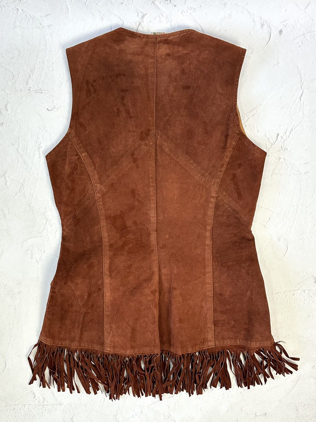 If Six Was Nine Vintage Brown Suede Zipper Vest Size M / US 6-8 / IT 42-44 - 6 Thumbnail