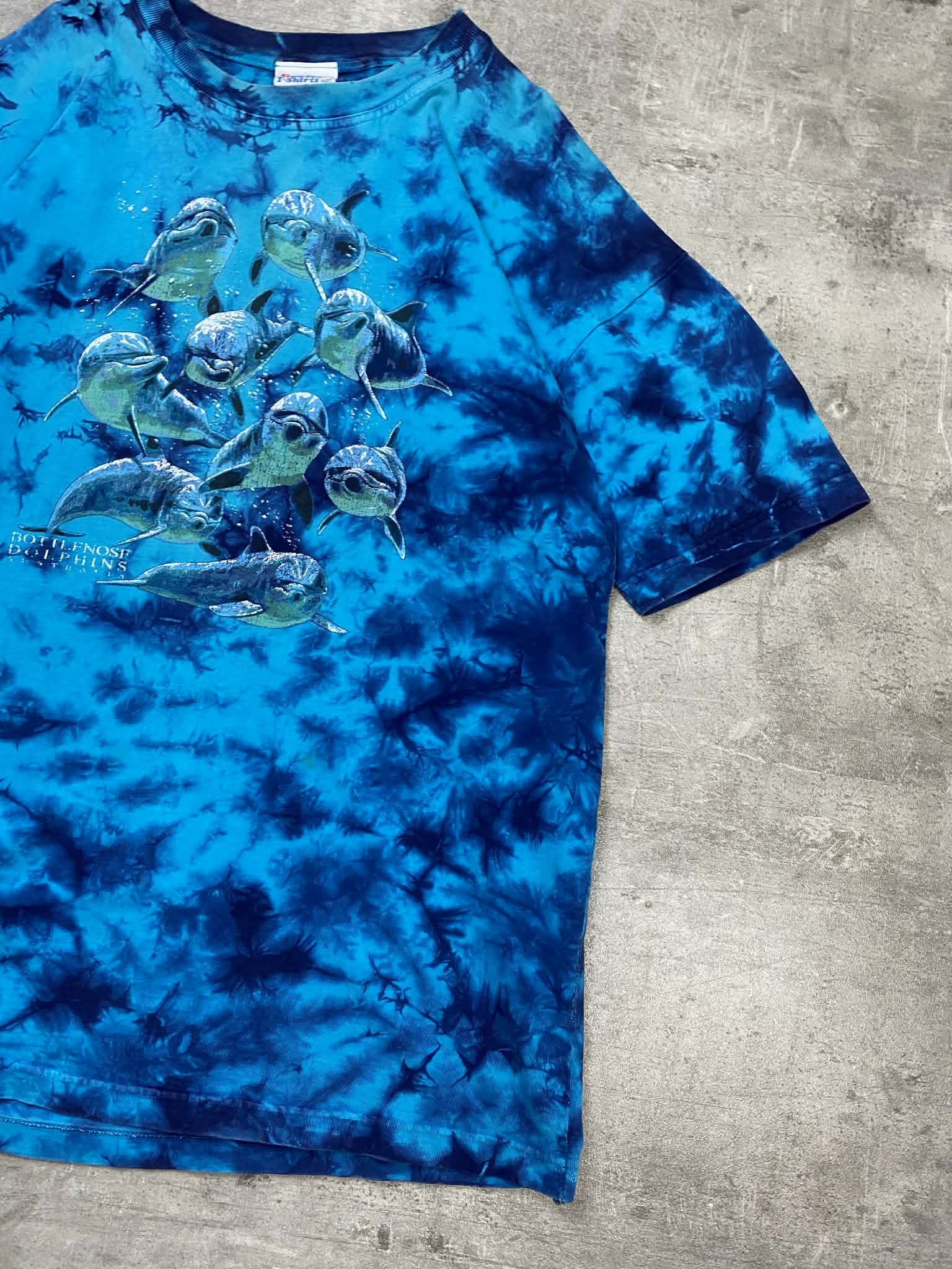 Vintage Vintage Blue Tie-dye T-shirt Bottlenose Dolphins Distressed Size US XXL / EU 58 / 5 - 4 Thumbnail