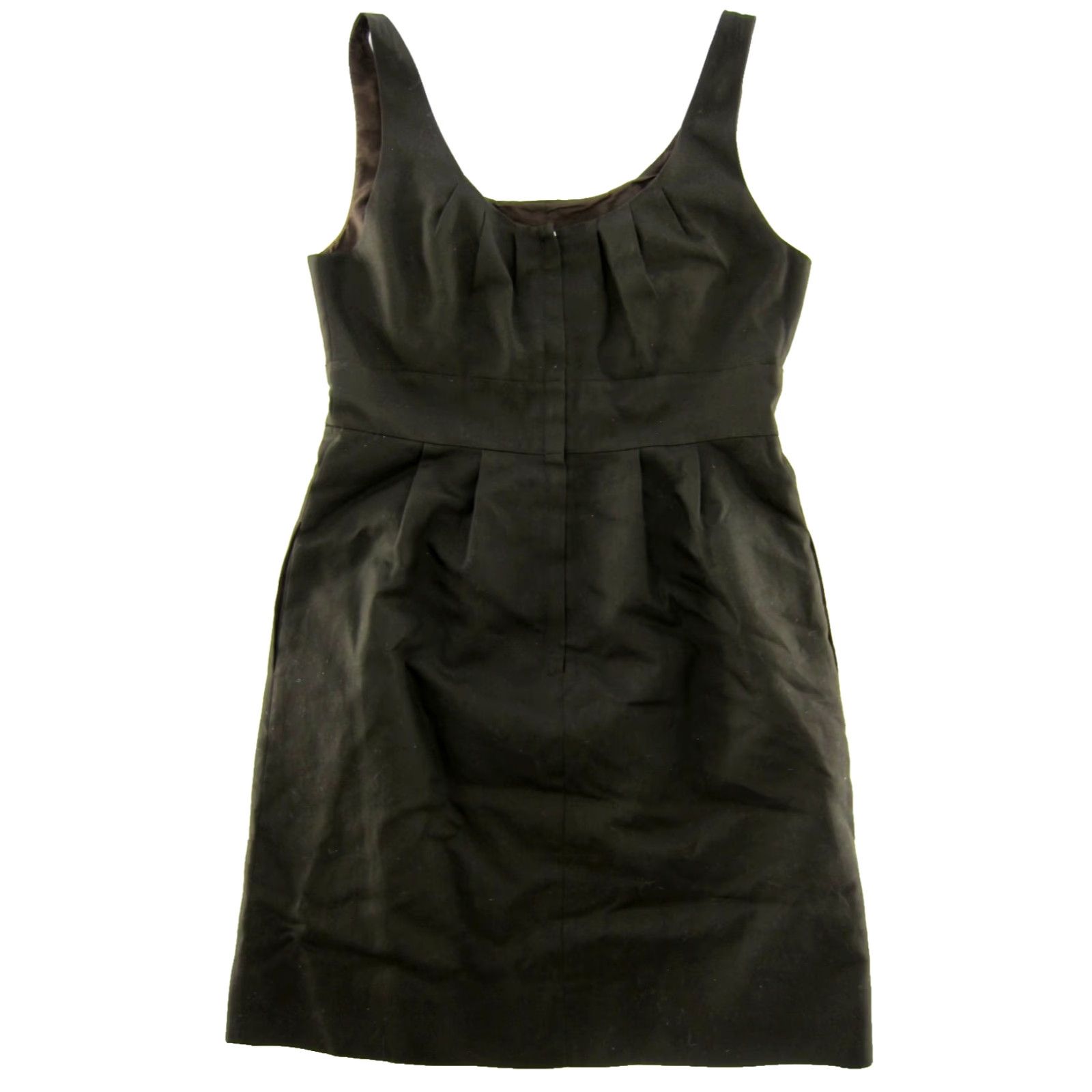 J.Crew Vintage J.Crew 100% Cotton Dark Brown Pocket Sheath Tank Dress Women 8 Size M / US 6-8 / IT 42-44 - 2 Thumbnail